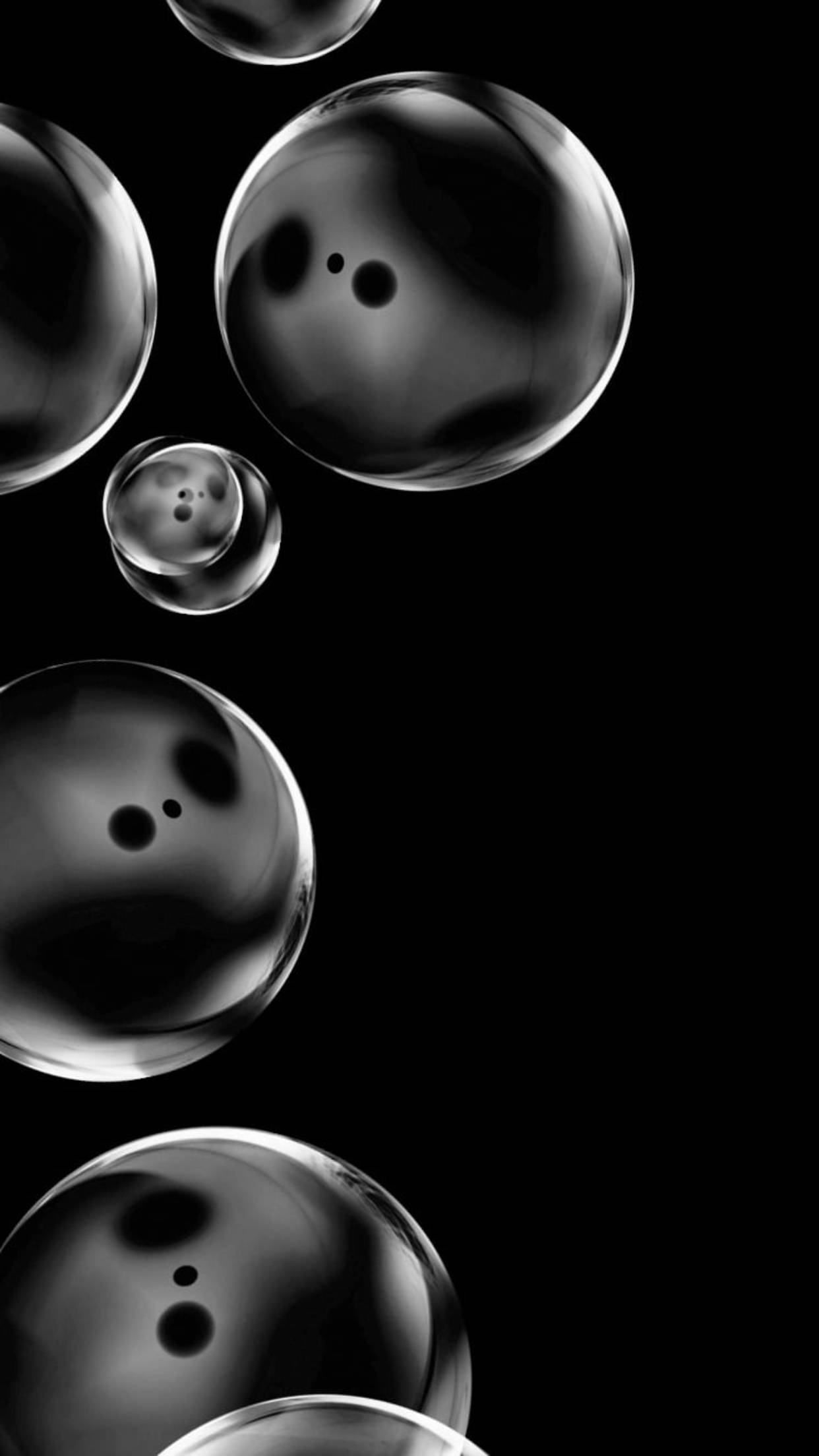 Aesthetic Bubbles On Black Iphone 6 Plus Background