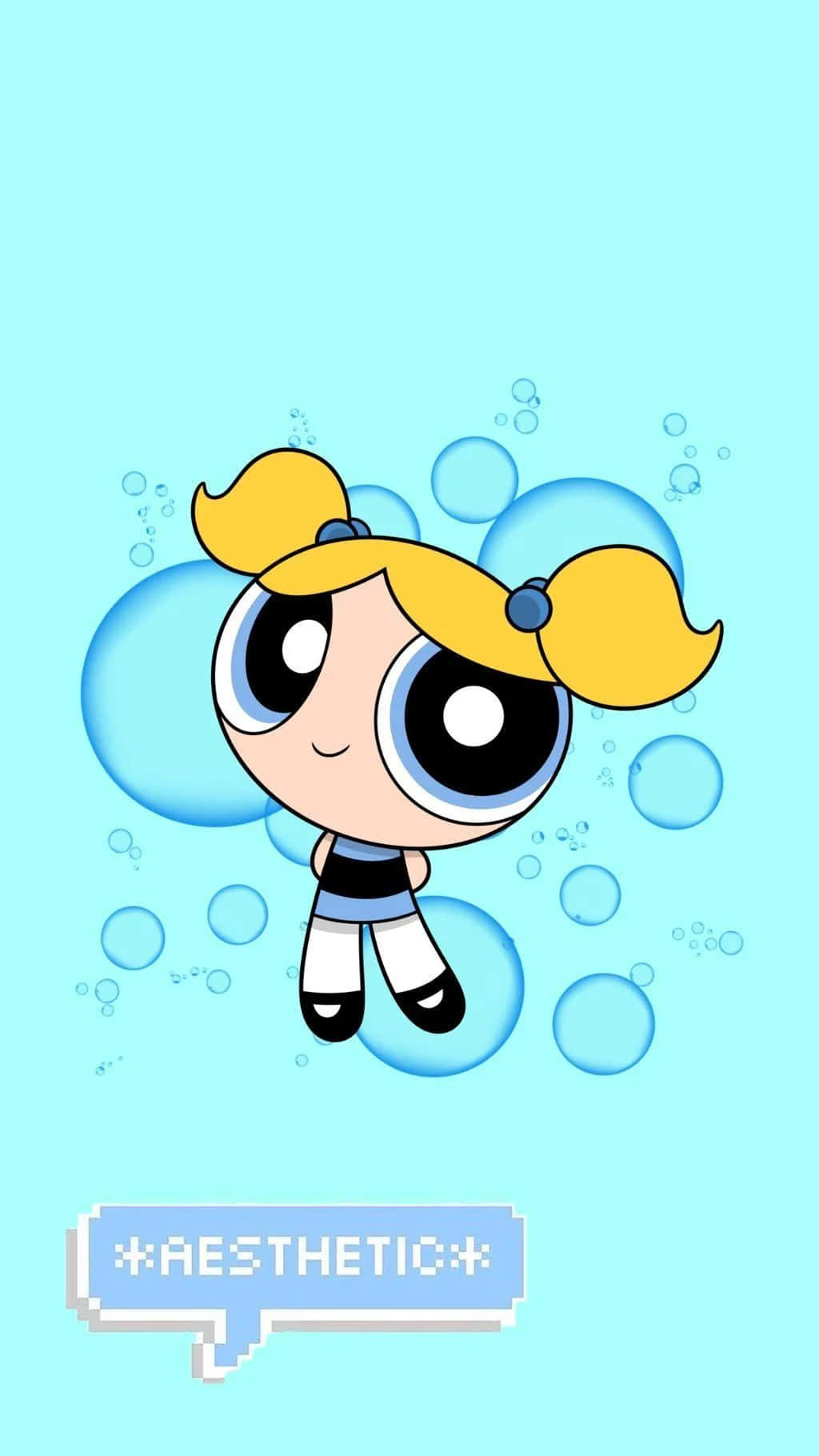 Aesthetic Cartoon Character Bubbles Background Background