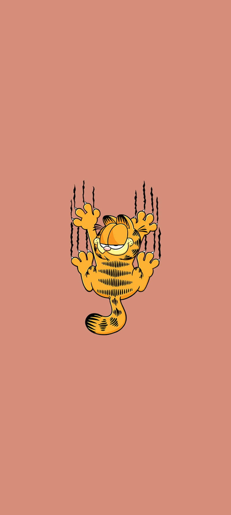 Aesthetic Cartoon Messy Garfield Ripping Background