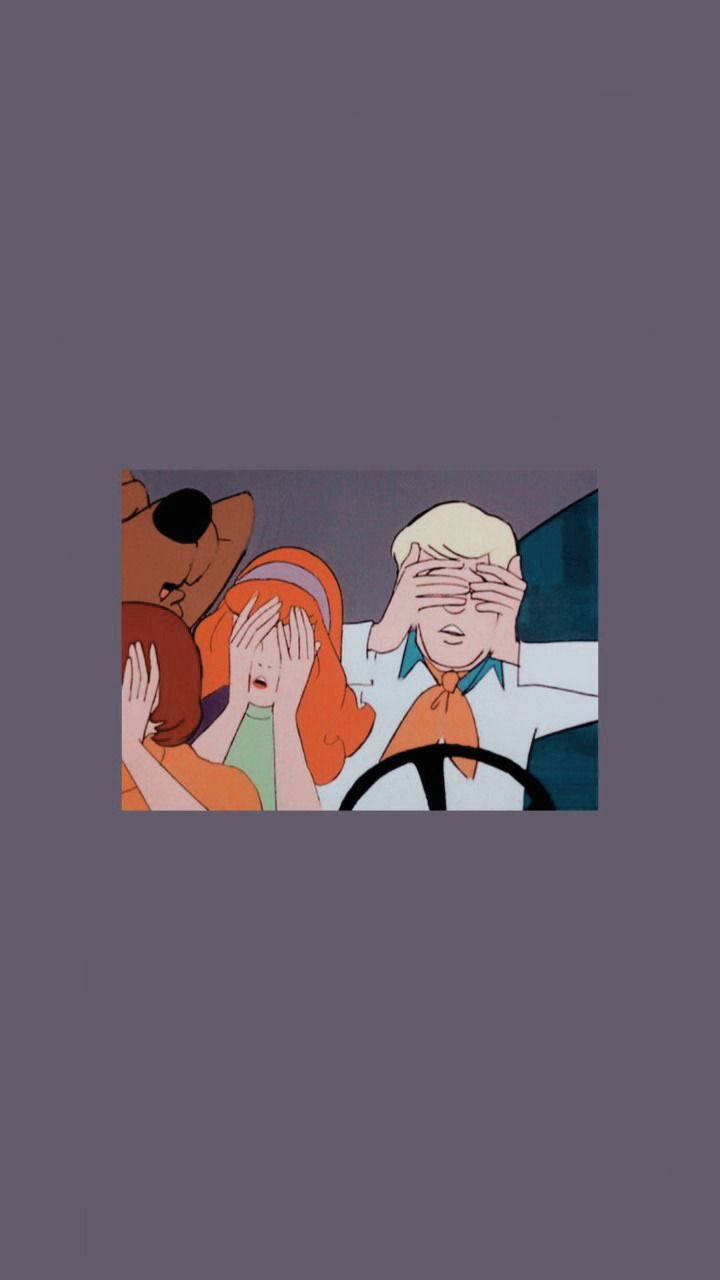 Aesthetic Cartoon Scooby Doo Gang Background