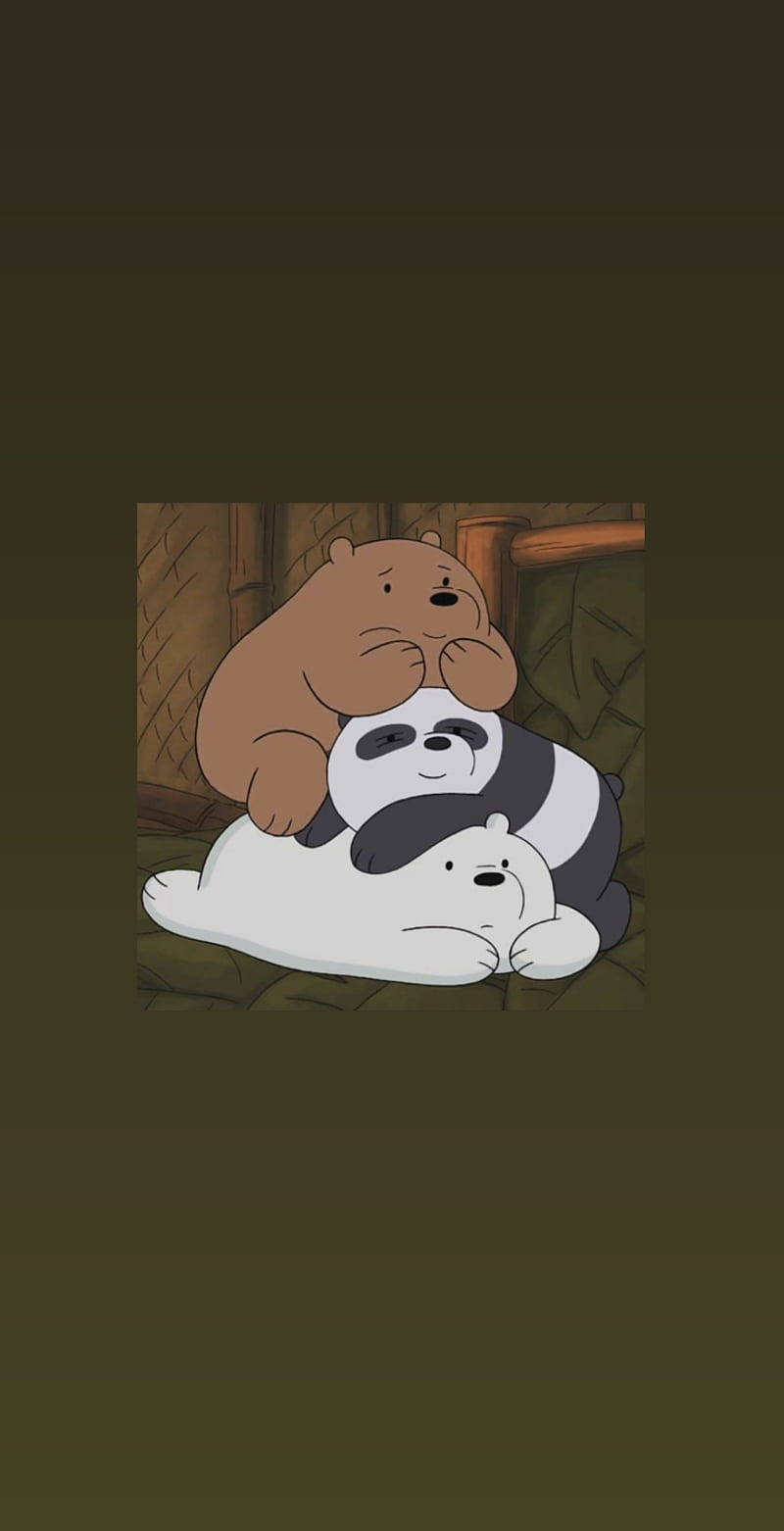 Aesthetic Cartoon We Bare Bears Stacked Together Background