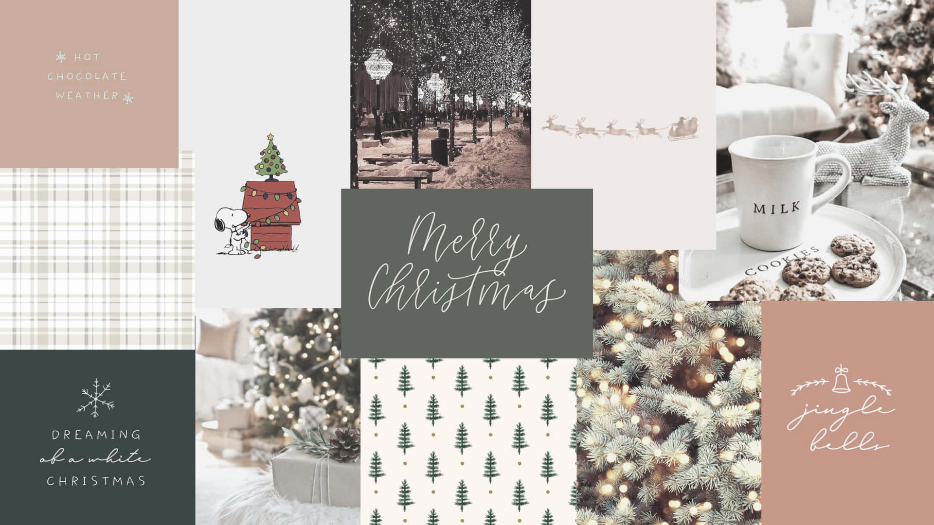 Aesthetic Christmas Collage Collection Laptop