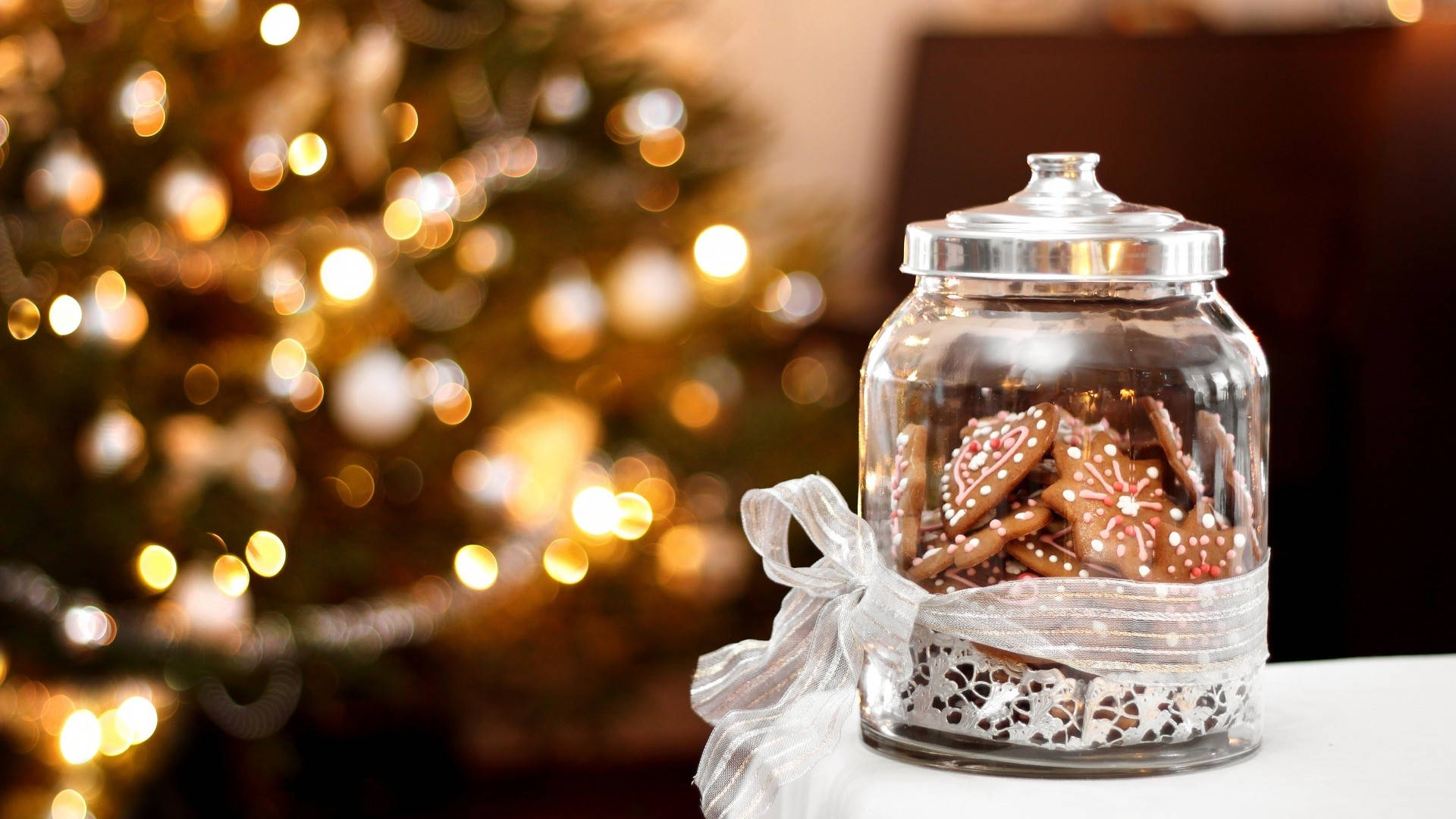 Aesthetic Christmas Cookie Jar Background