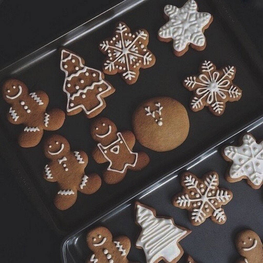 Aesthetic Christmas Cookies Background
