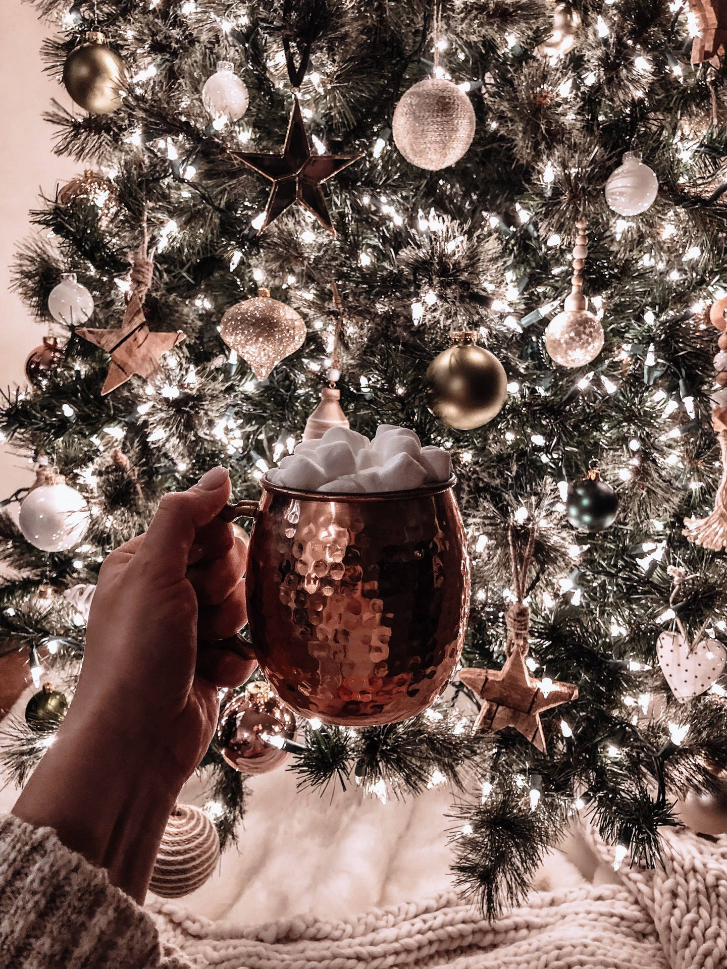 Aesthetic Christmas Hot Chocolate Background
