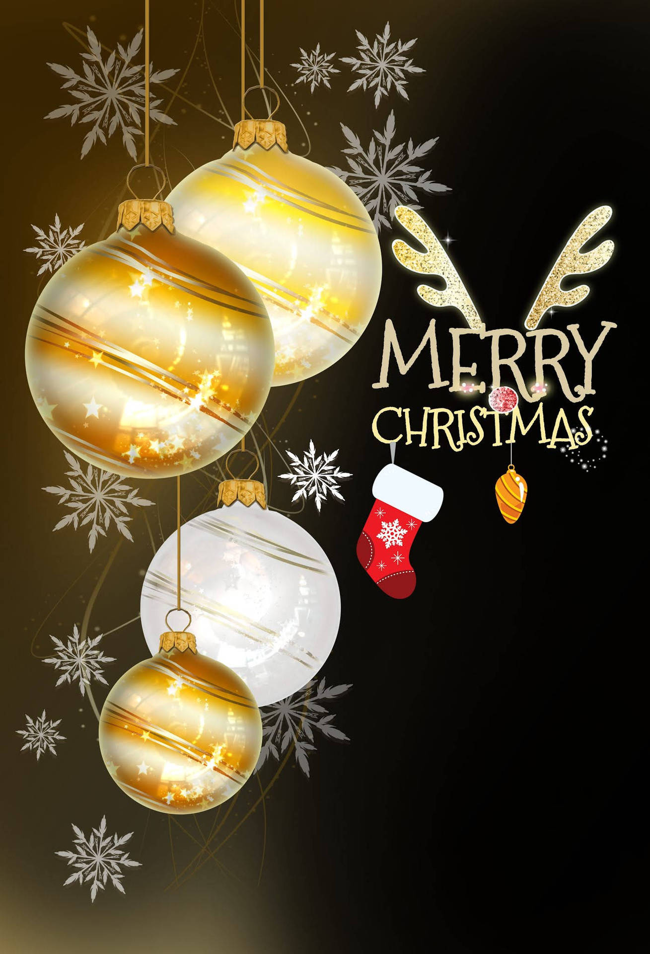 Aesthetic Christmas Iphone With Gold Balls Background