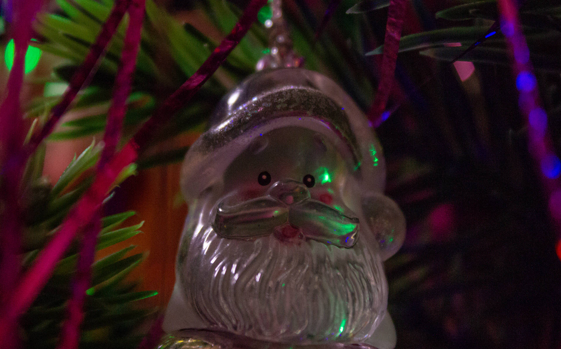 Aesthetic Christmas Ornament Santa Claus Background