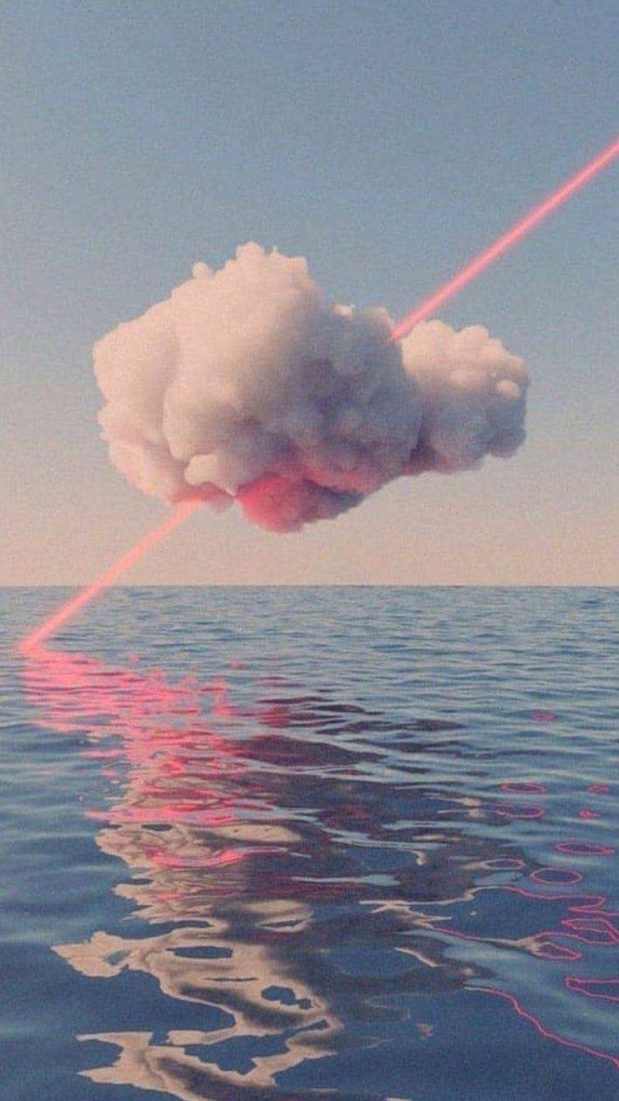 Aesthetic Cloud And Serene Water Background