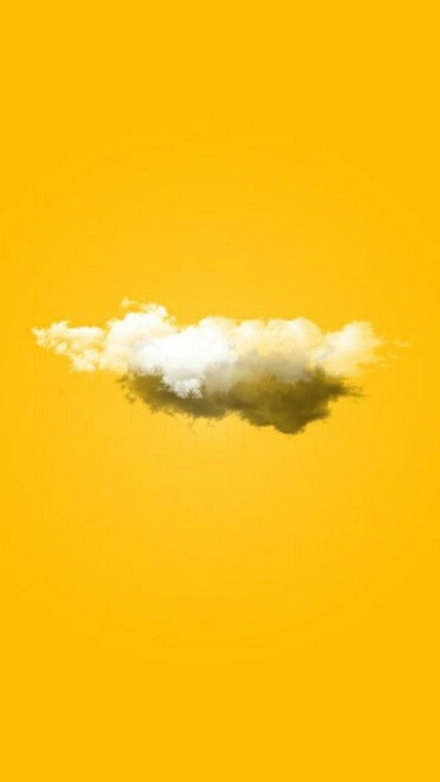 Aesthetic Cloud In Cool Yellow Background Background