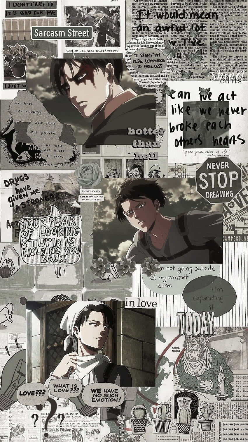 Aesthetic Collage Attackon Titan Character Background