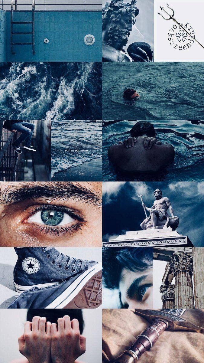 Aesthetic Collage Boy And Ocean Background