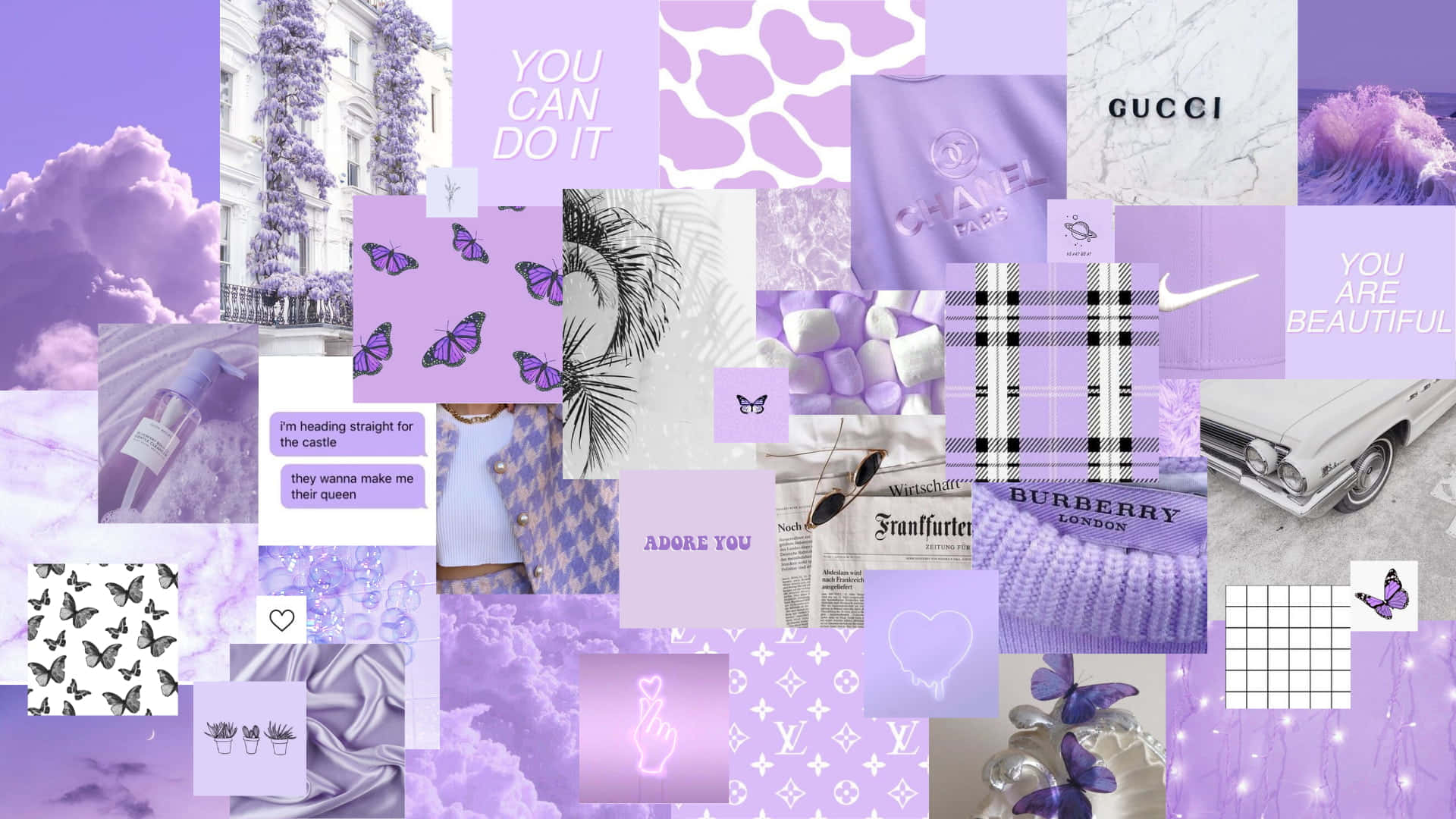 Aesthetic Collage Desktop For A Creative Home Office