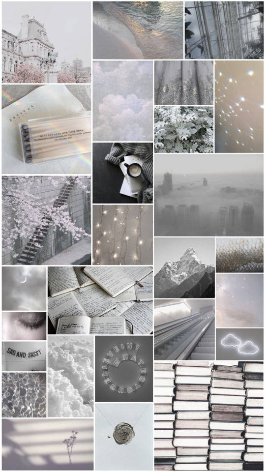 Aesthetic Collage Light Grey Background