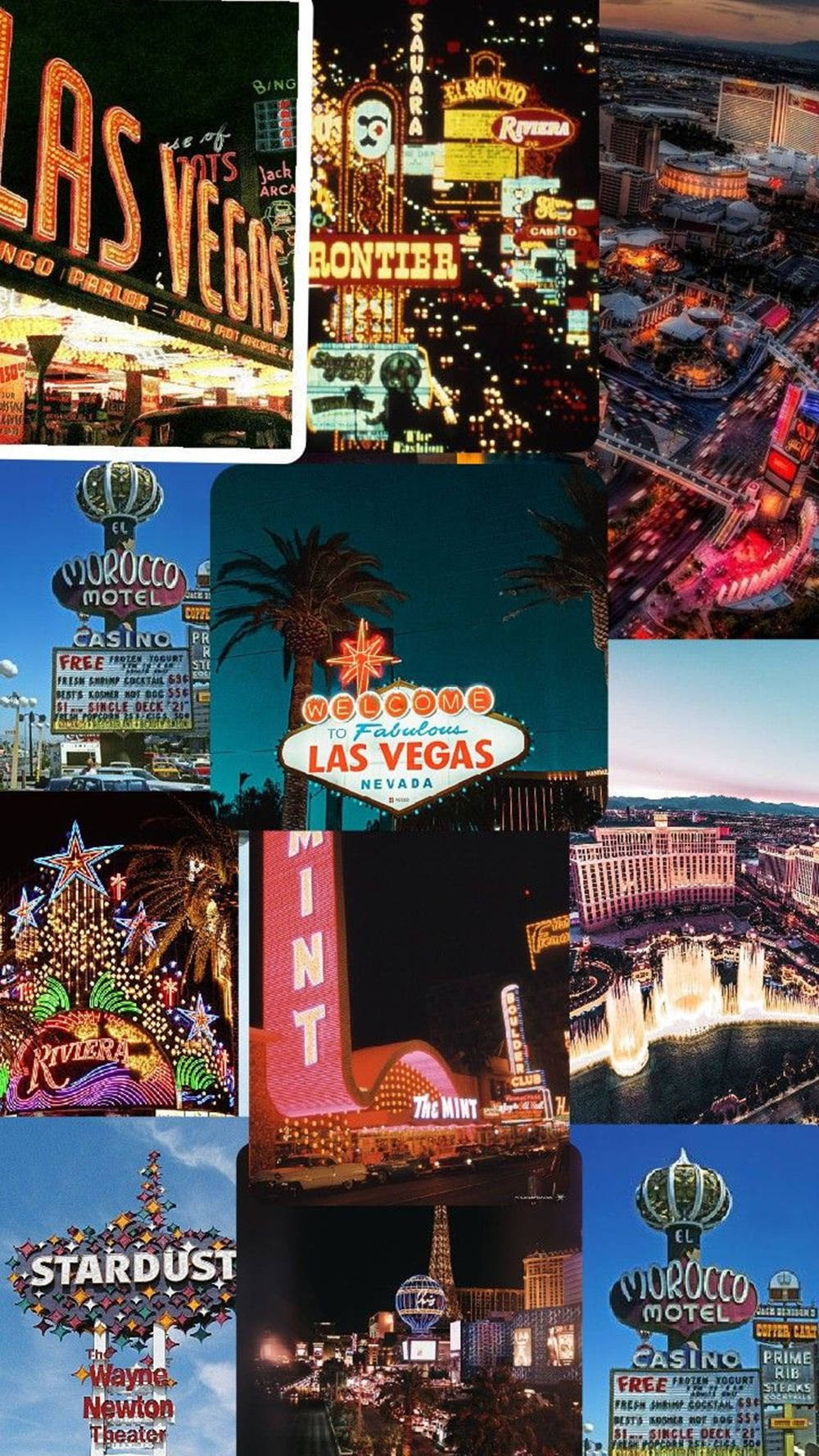 Aesthetic Collage Of Las Vegas Iphone Background