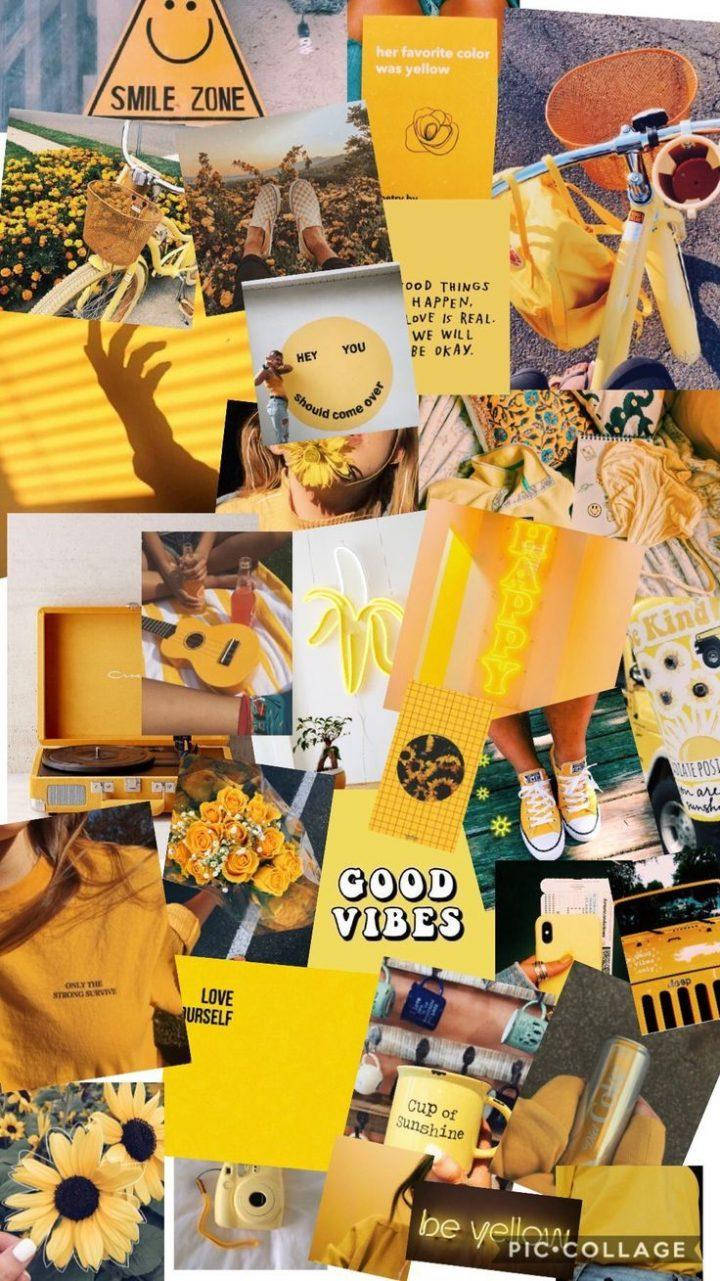 Aesthetic Collage Yellow Background