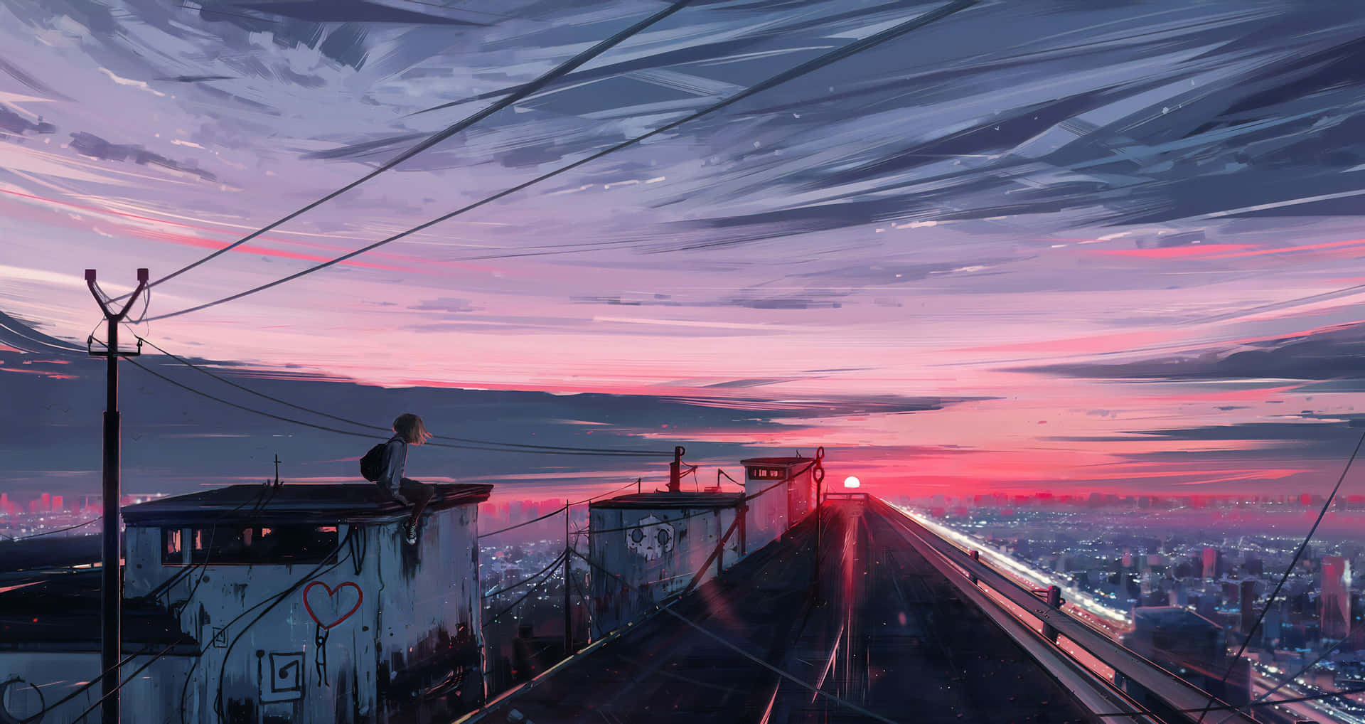 Aesthetic Computer 4k Sunset Road Background
