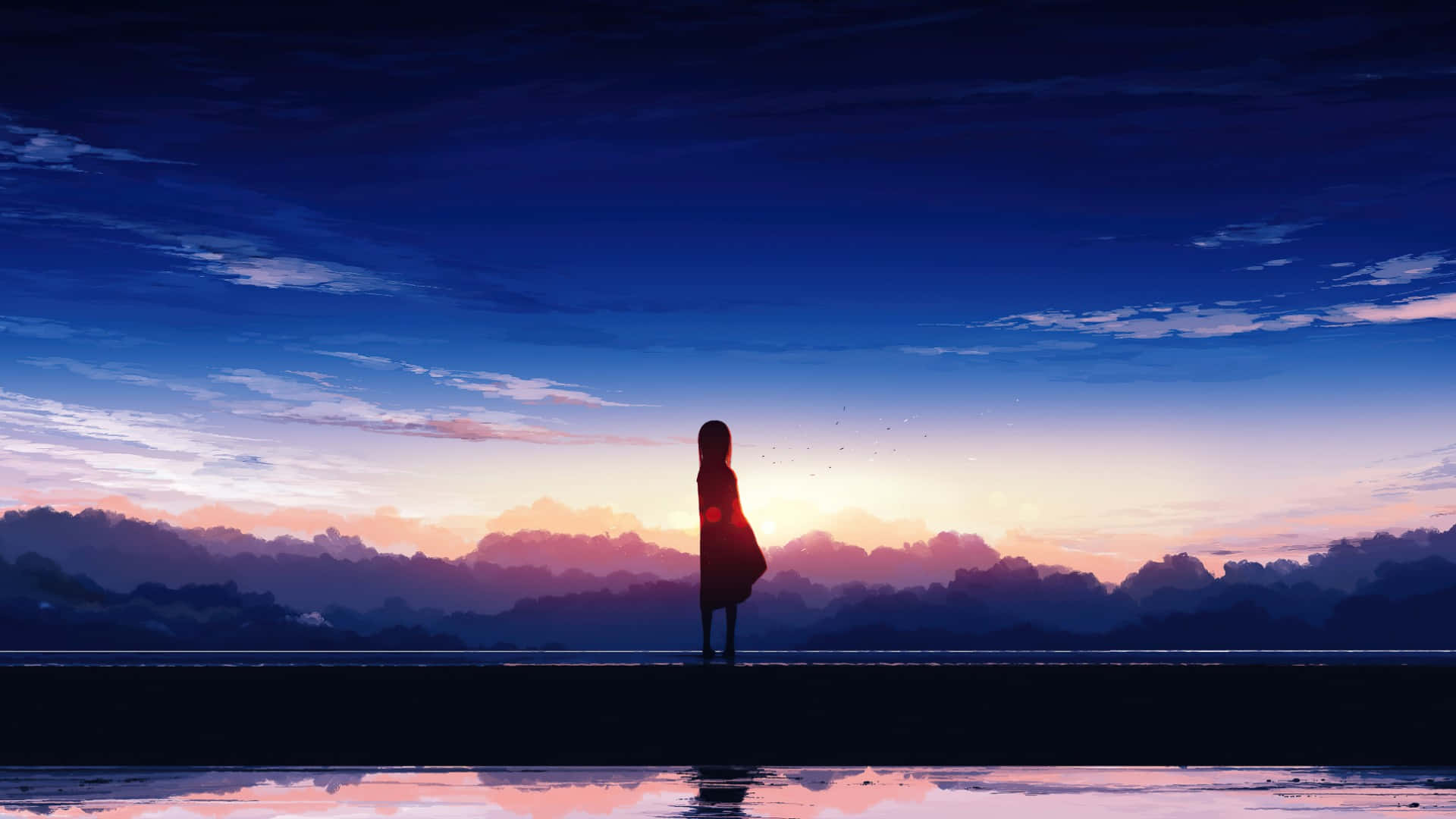 Aesthetic Computer 4k Woman Looking Horizon Background
