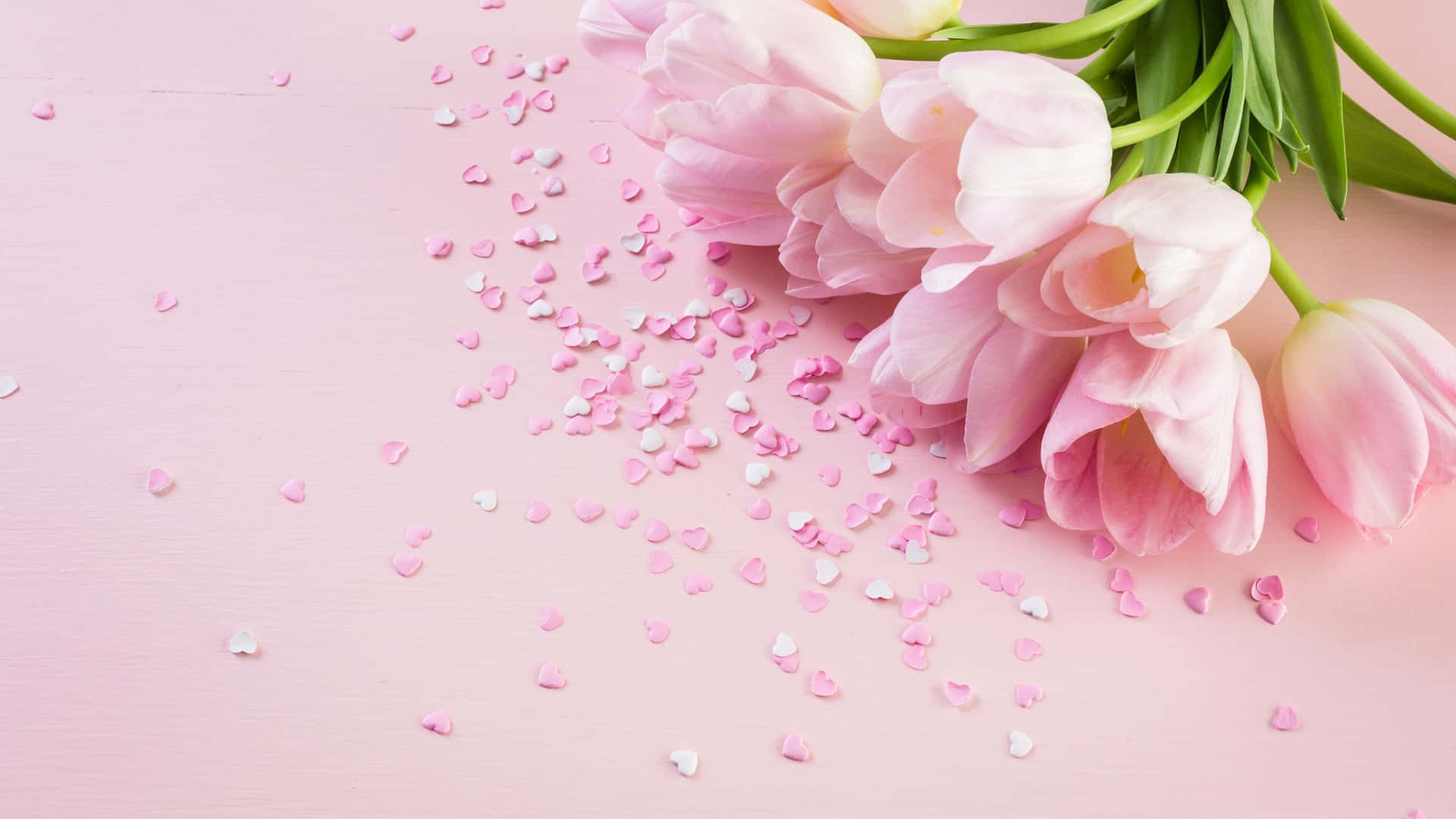 Aesthetic Computer Light Pink Flowers Background