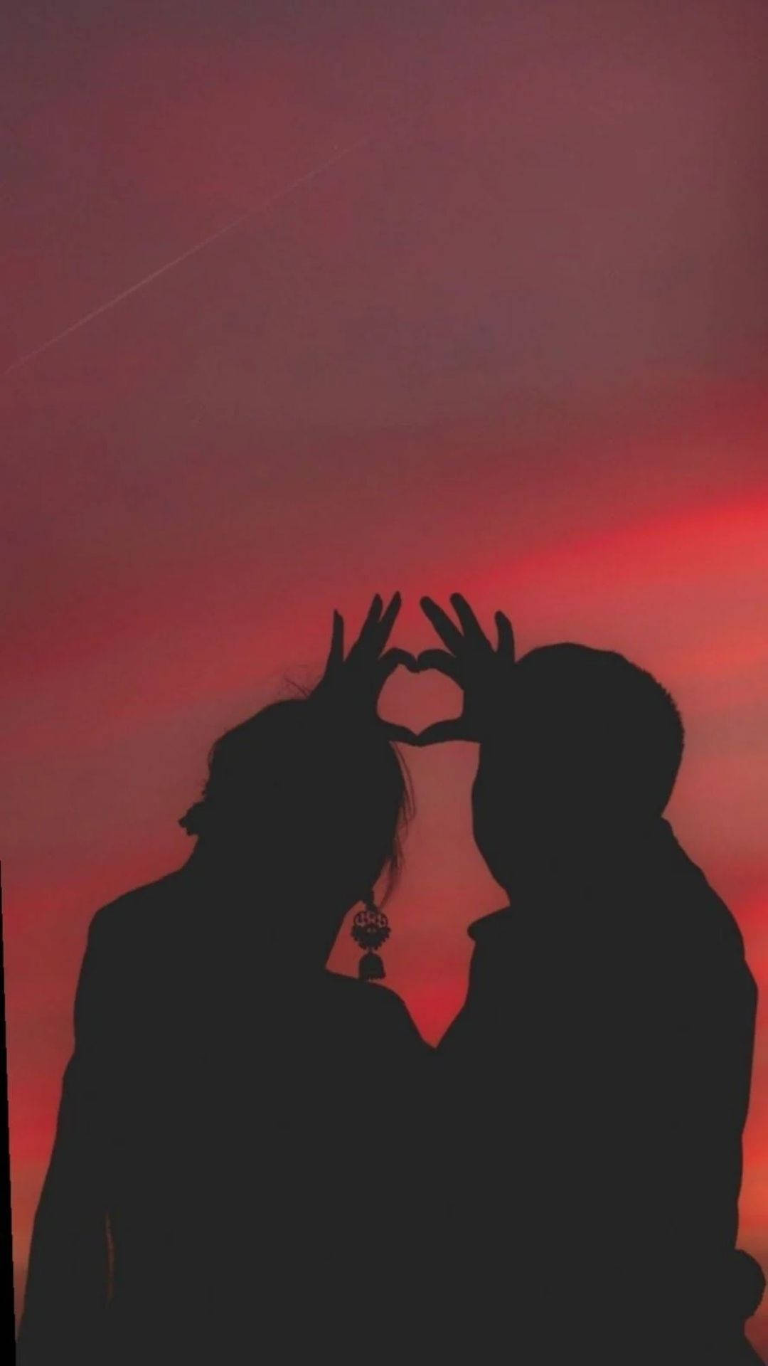 Aesthetic Couple With Red Sky
