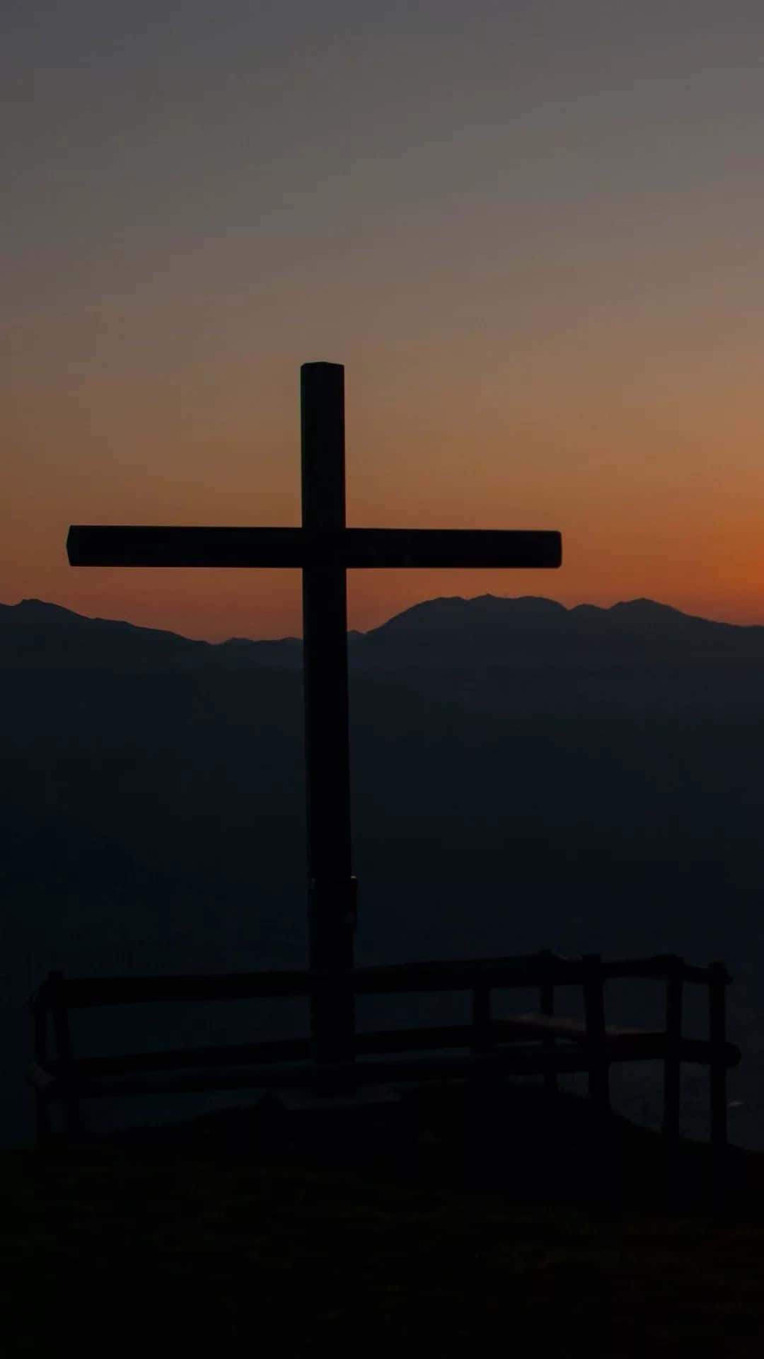 Aesthetic Cross On A Church Background