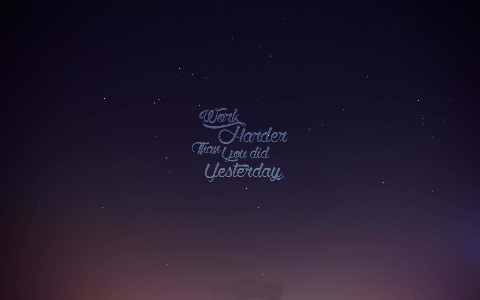 Aesthetic Cursive Text On Starry Sky Laptop Background