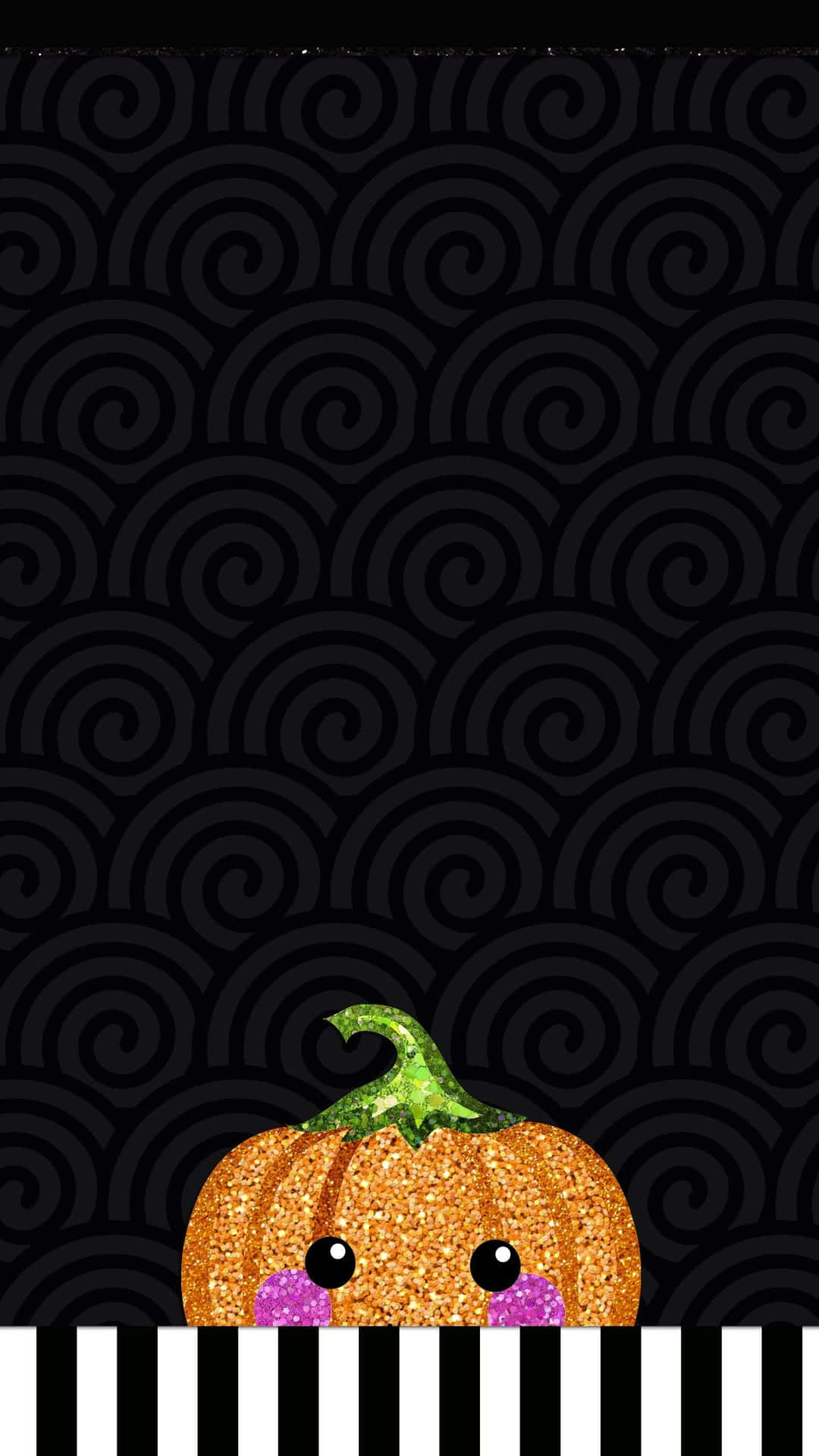 Aesthetic Cute Halloween Blushing Pumpkin Background