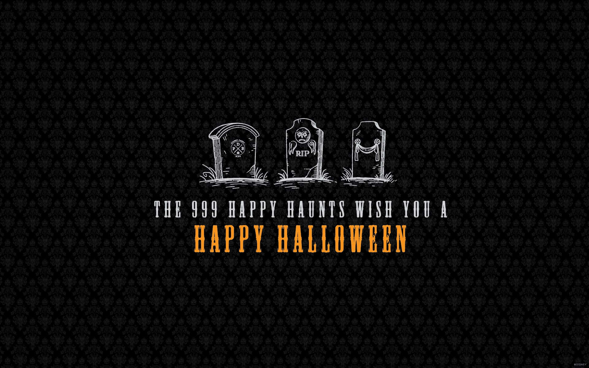 Aesthetic Cute Halloween Haunted Gravestones Background