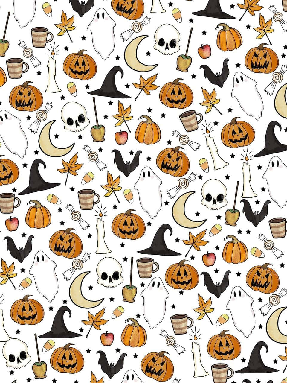 Aesthetic Cute Halloween Lock Screen Background Background
