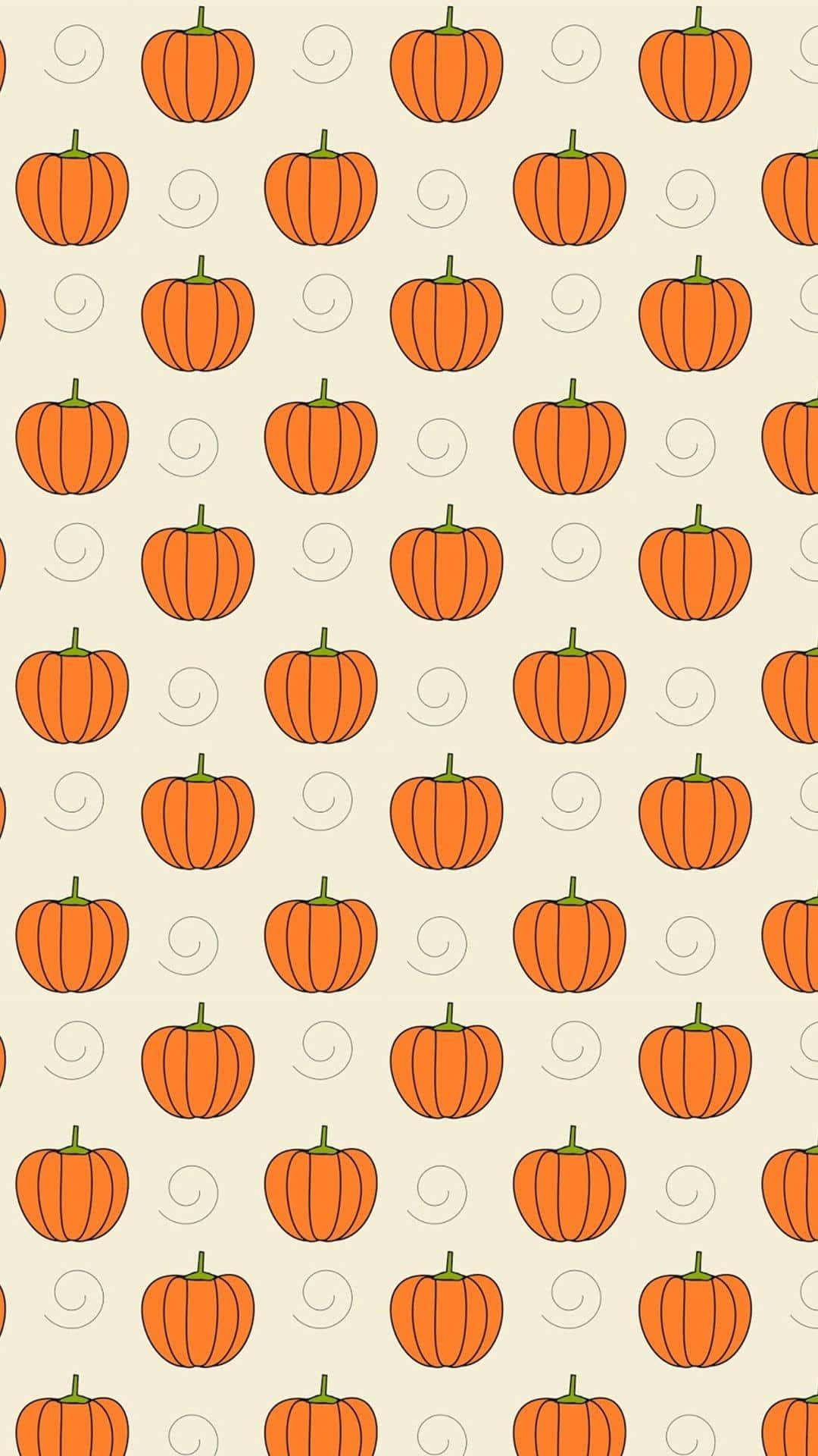 Aesthetic Cute Halloween Pumpkin Pattern Background
