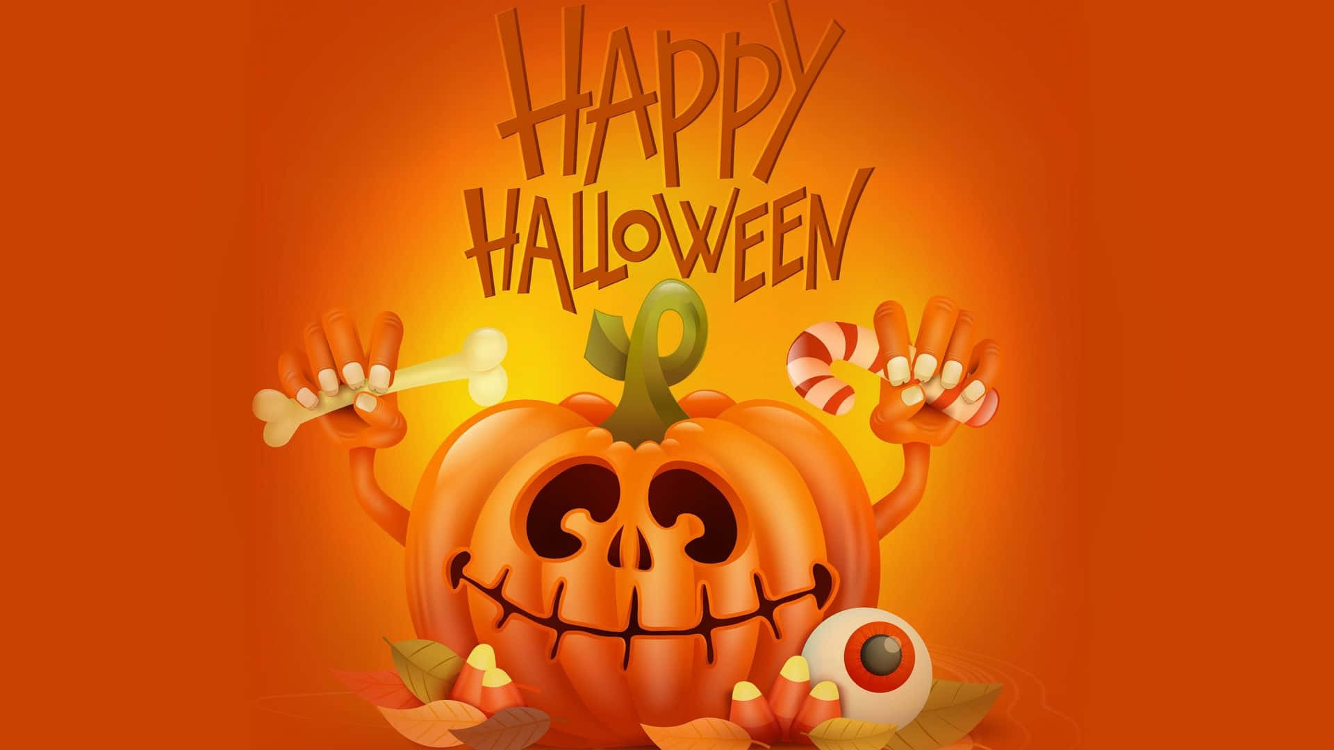 Aesthetic Cute Happy Halloween Pumpkin Greeting Background