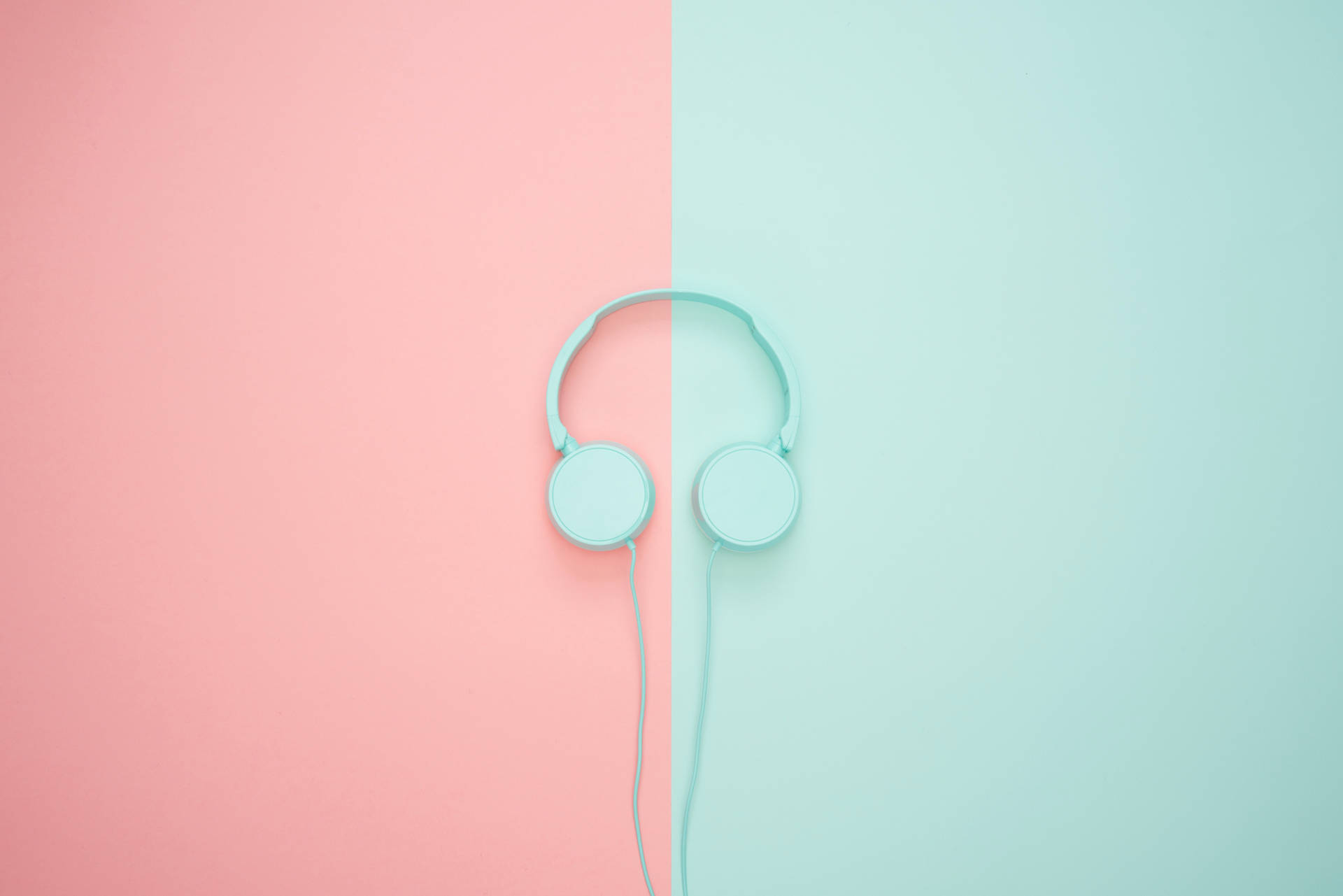 Aesthetic Cute Pastel Headphones Background