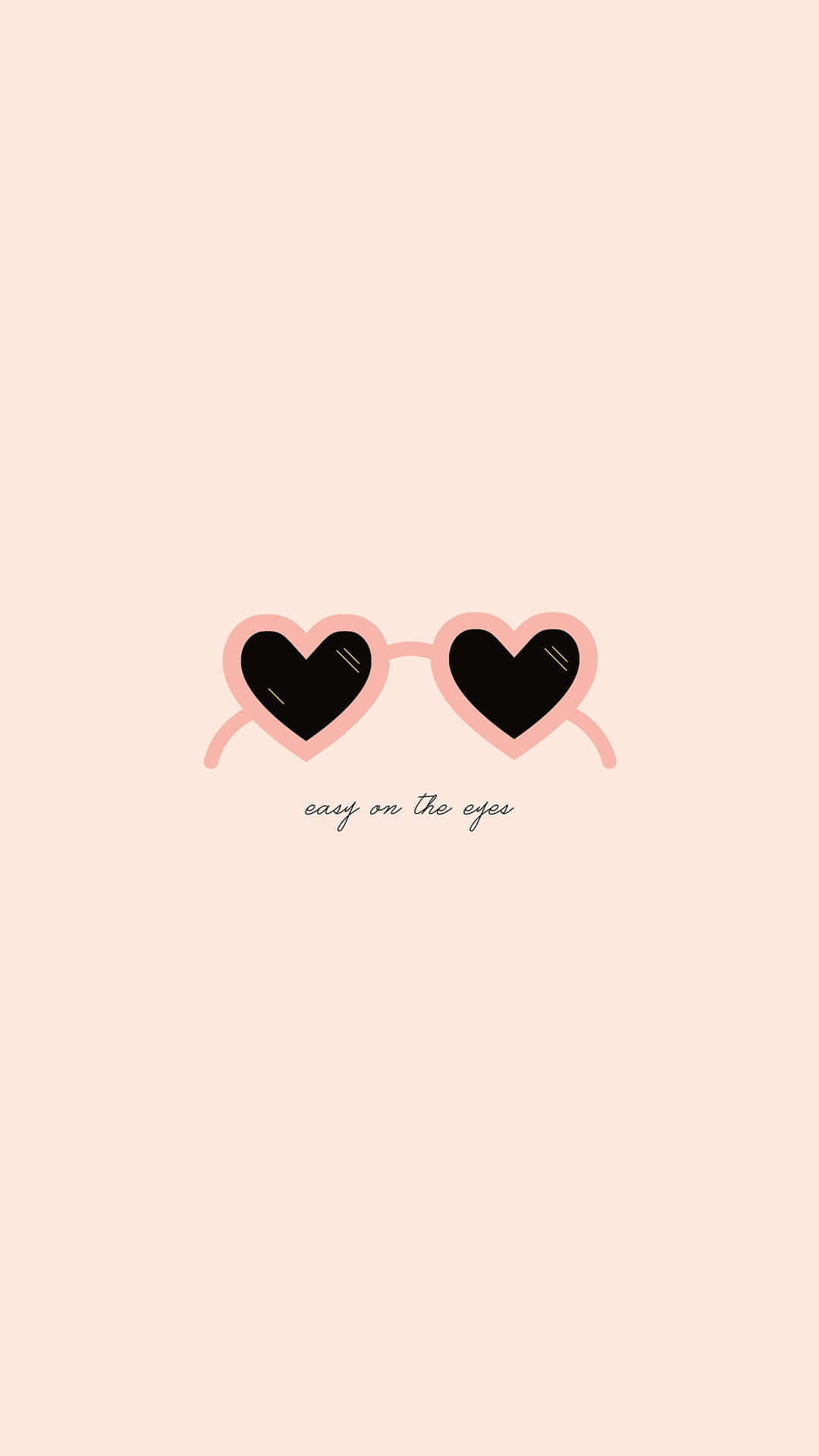 Aesthetic Cute Valentines Heart Glasses Background