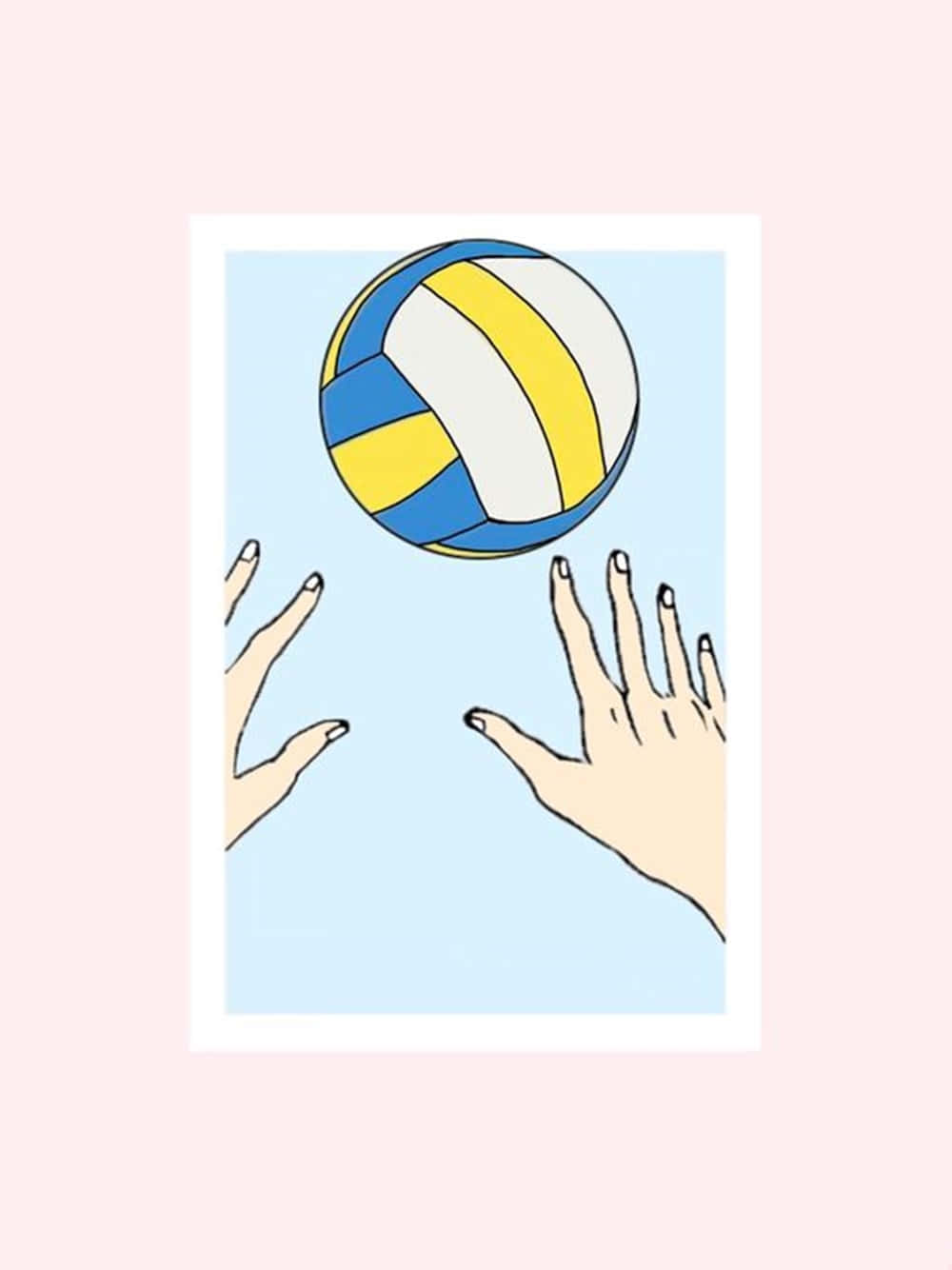 Aesthetic Cute Volleyball Painting Background