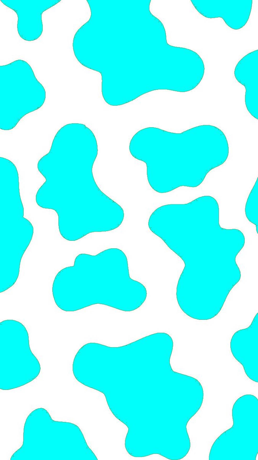 Aesthetic Cyan Cow Print Wallpaper Background