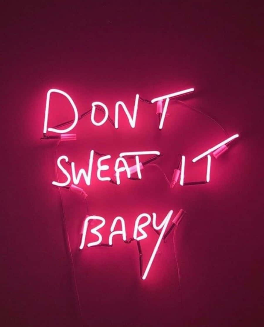 Aesthetic Dark Neon Pink Quote Background
