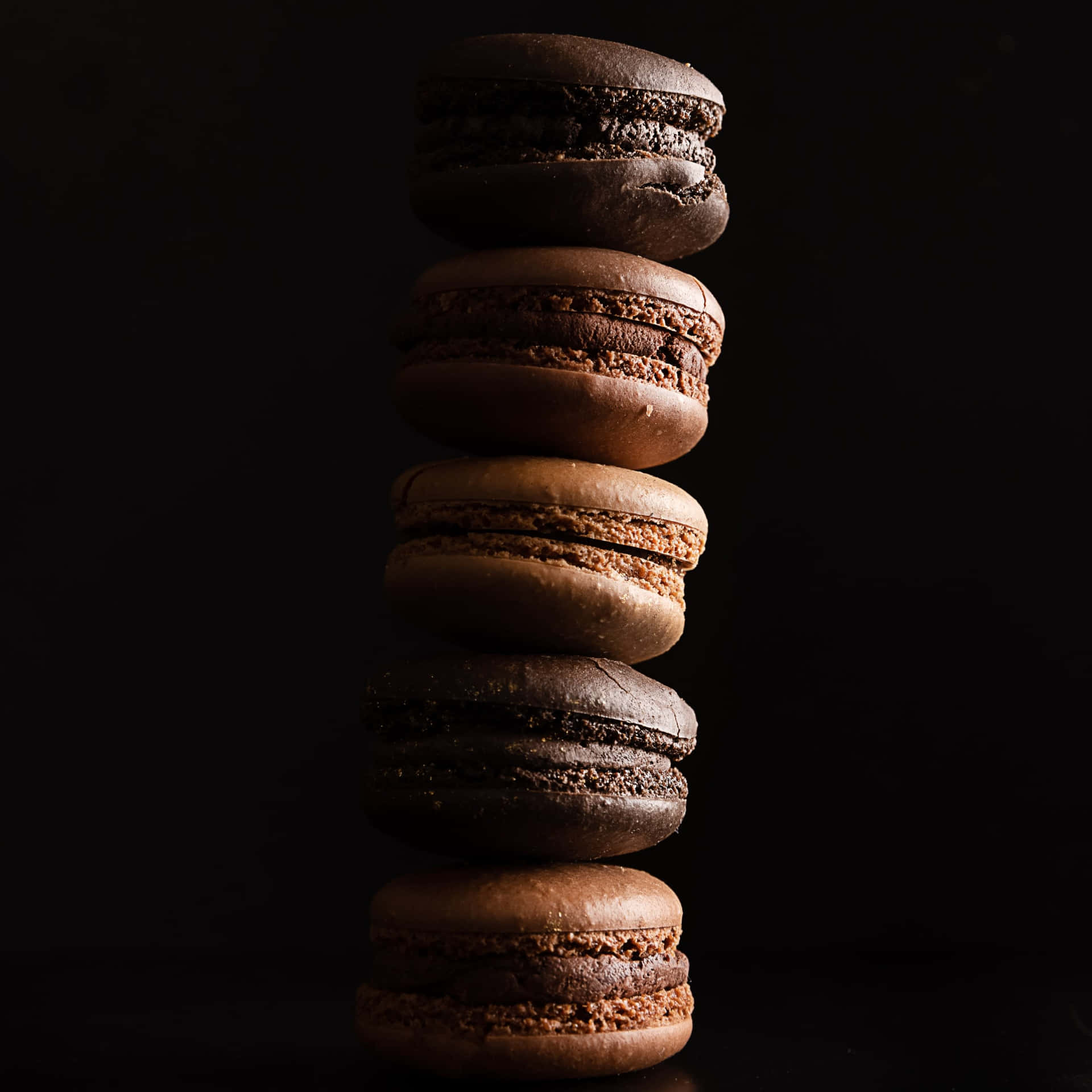 Aesthetic Dark Photography Chocolate Macaron Background