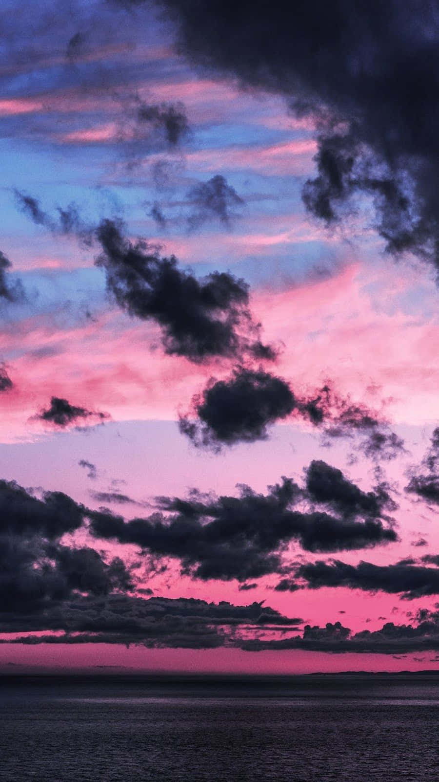 Aesthetic Dark Pink Blue Sky Background