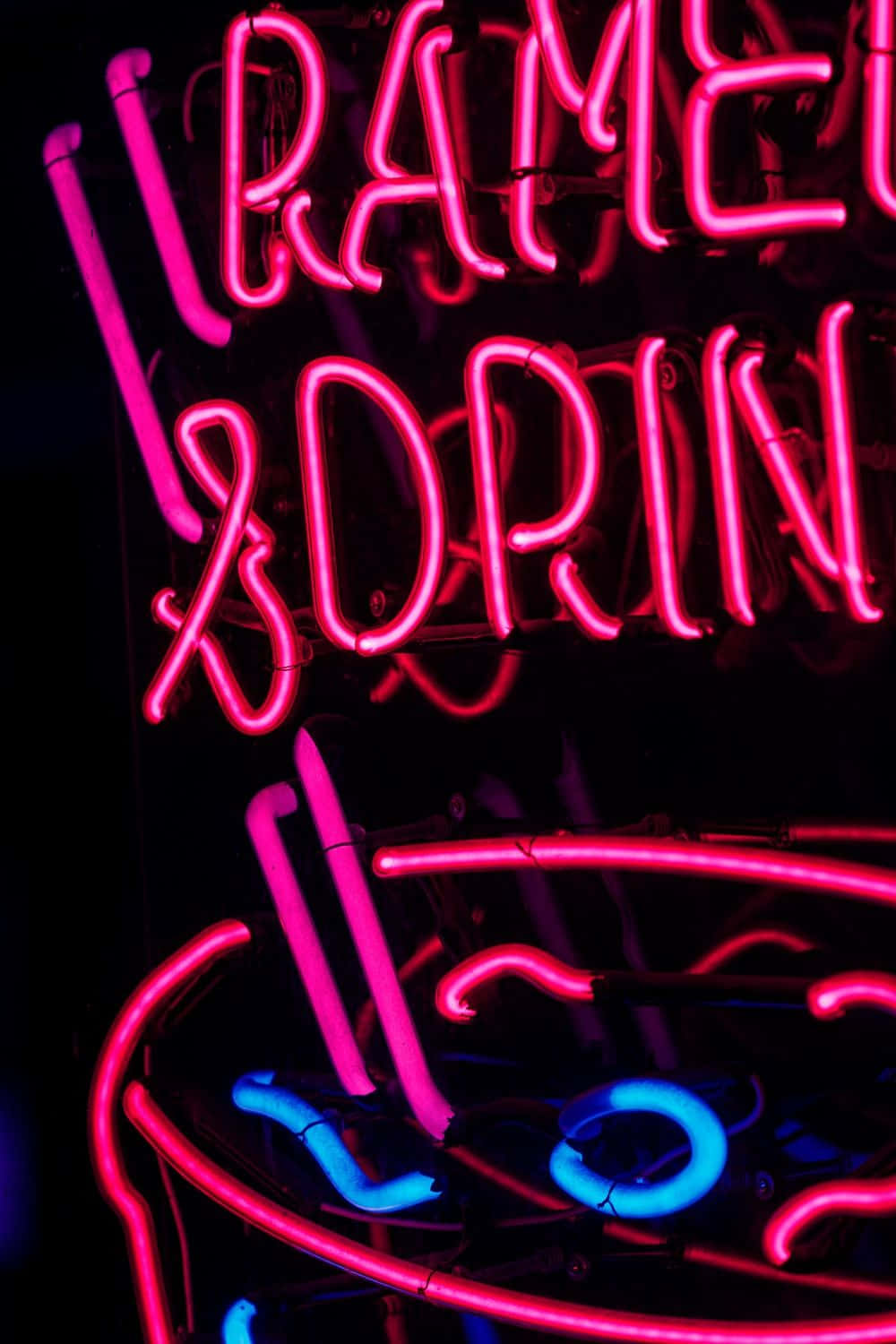 Aesthetic Dark Pink Ramen Art Background