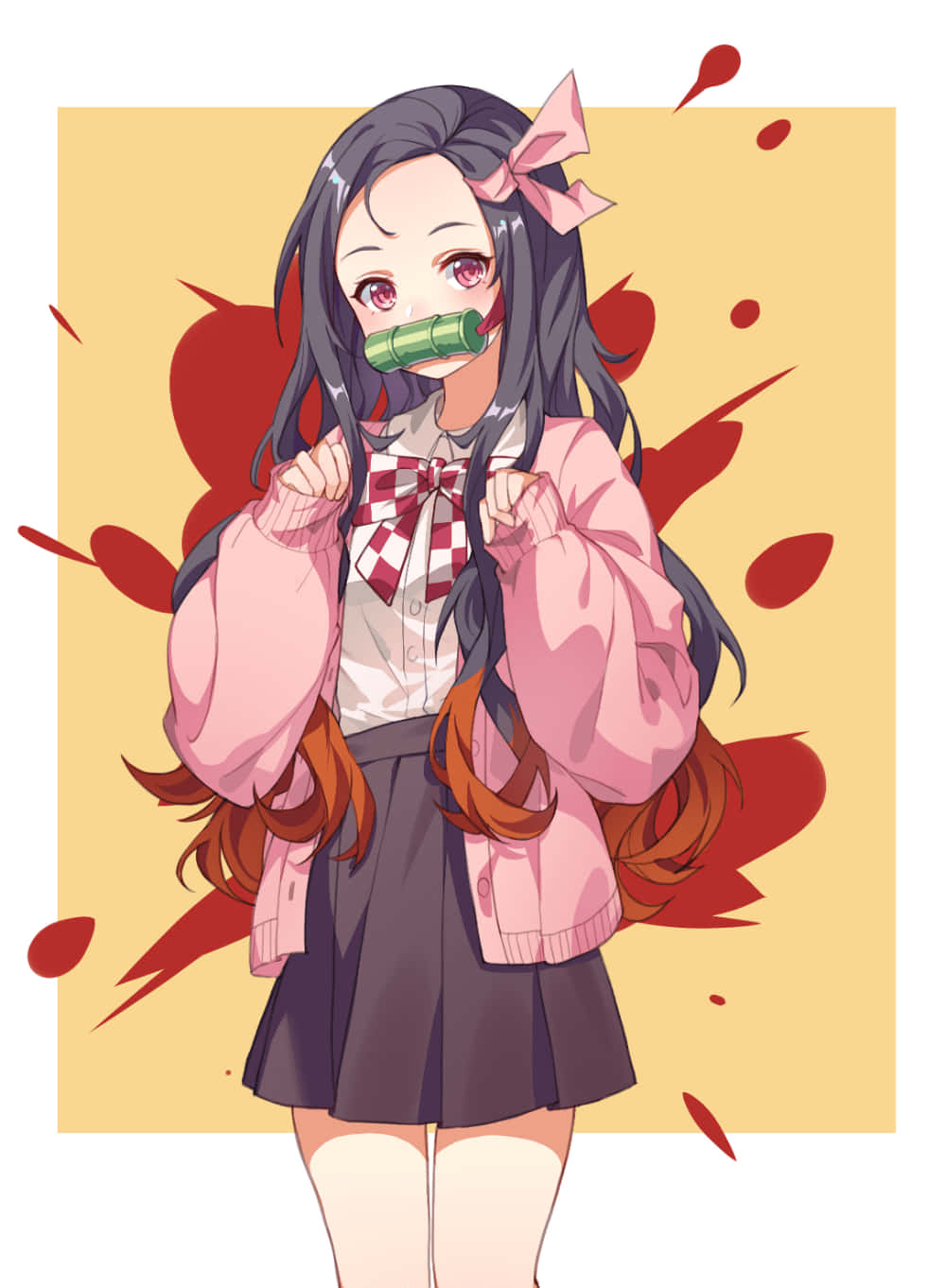 Aesthetic Demon Slayer Cute Nezuko Kamado Illustration