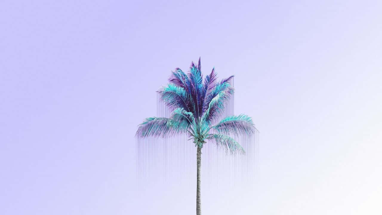 Aesthetic Desktop With A Subdued Pastel Blue Color Background