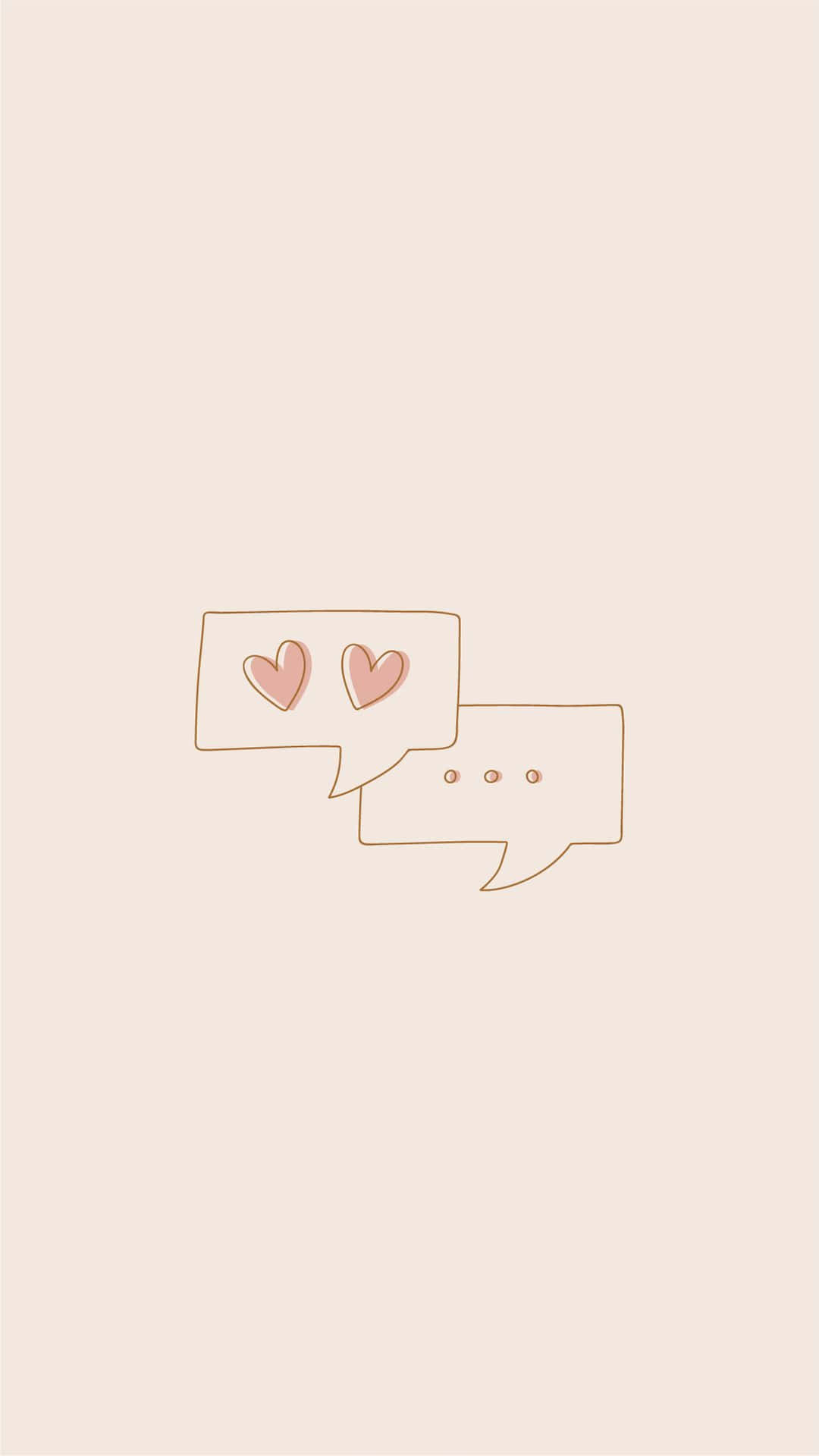 Aesthetic Doodles Hearts Text Bubble Background