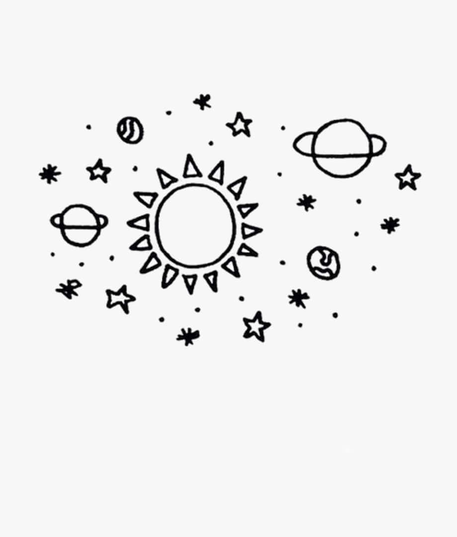 Aesthetic Doodles Solar System Background