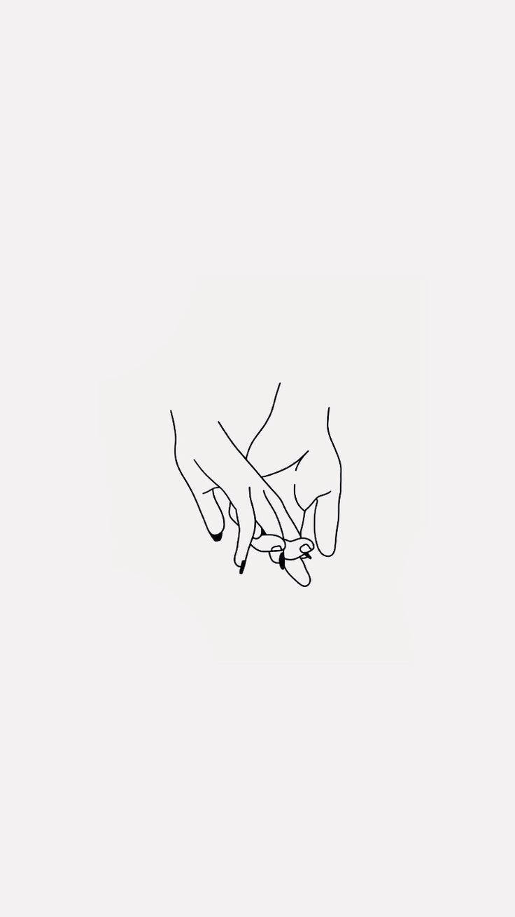 Aesthetic Drawing Holding Hands Background