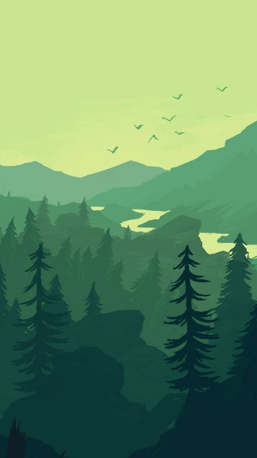 Aesthetic Drawing Of Nature Background