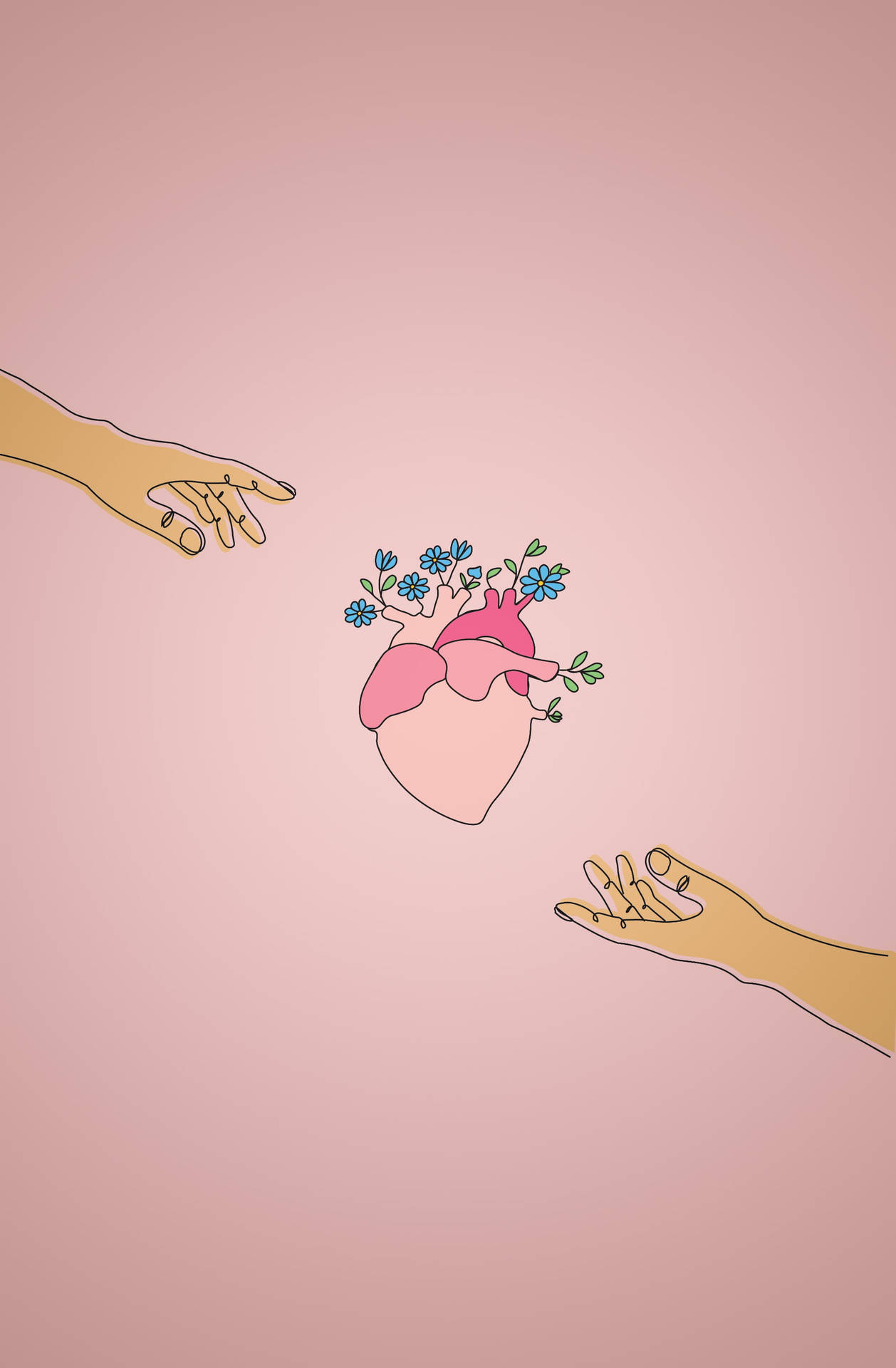 Aesthetic Drawing Pastel Heart Background