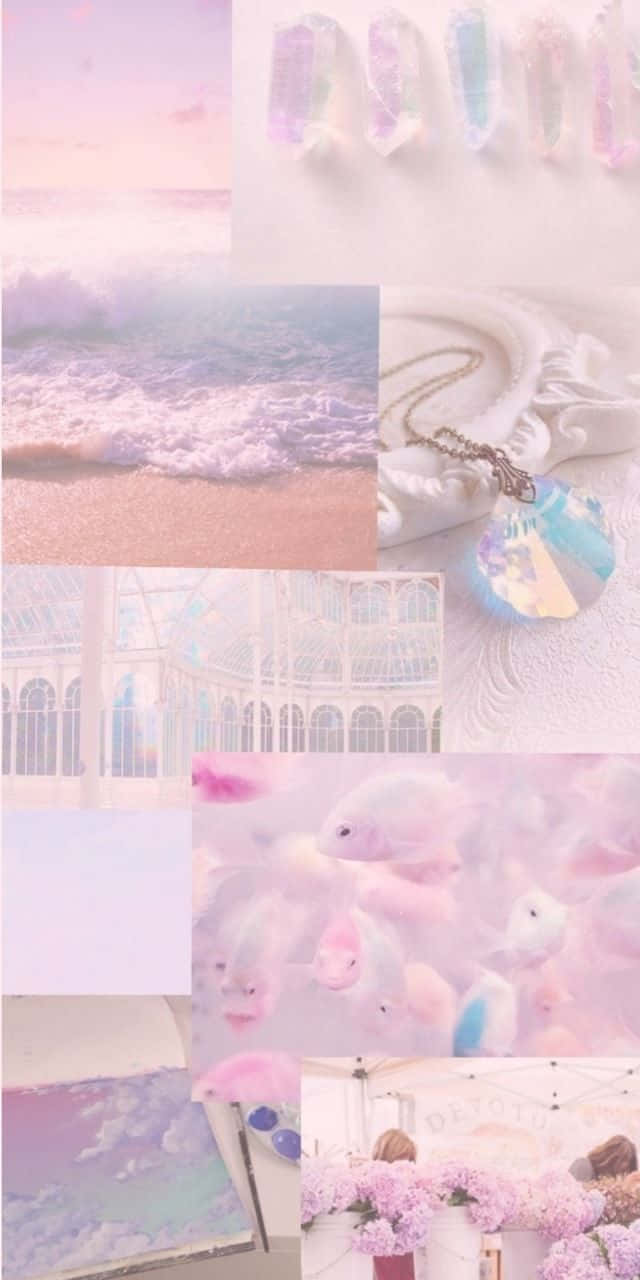 Aesthetic Dreamy Ocean Soft Colors Collage Background