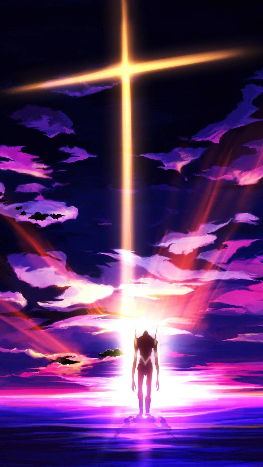 Aesthetic Eva-01 Evangelion Phone Background