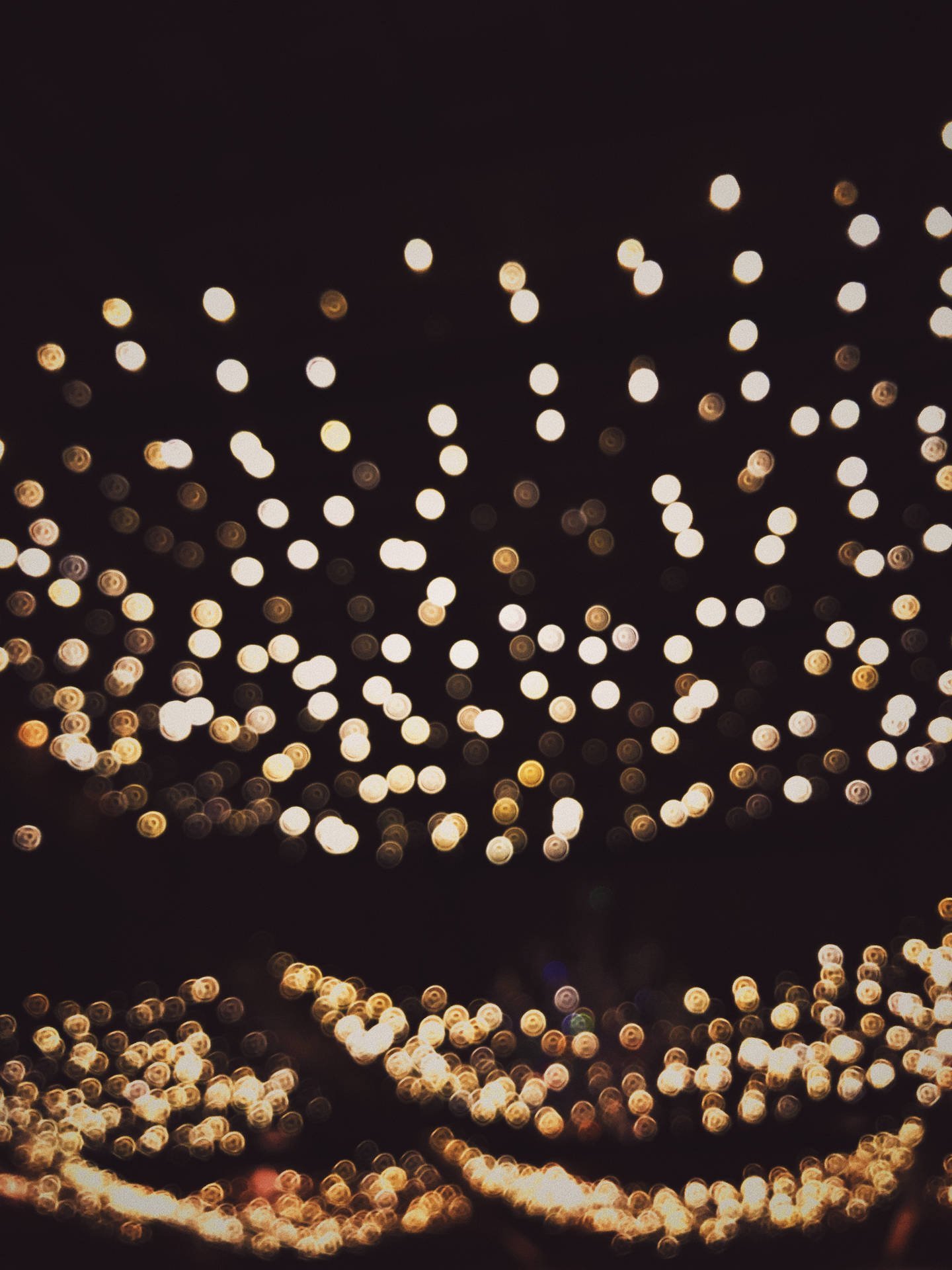 Aesthetic Fairy Lights At Night Background