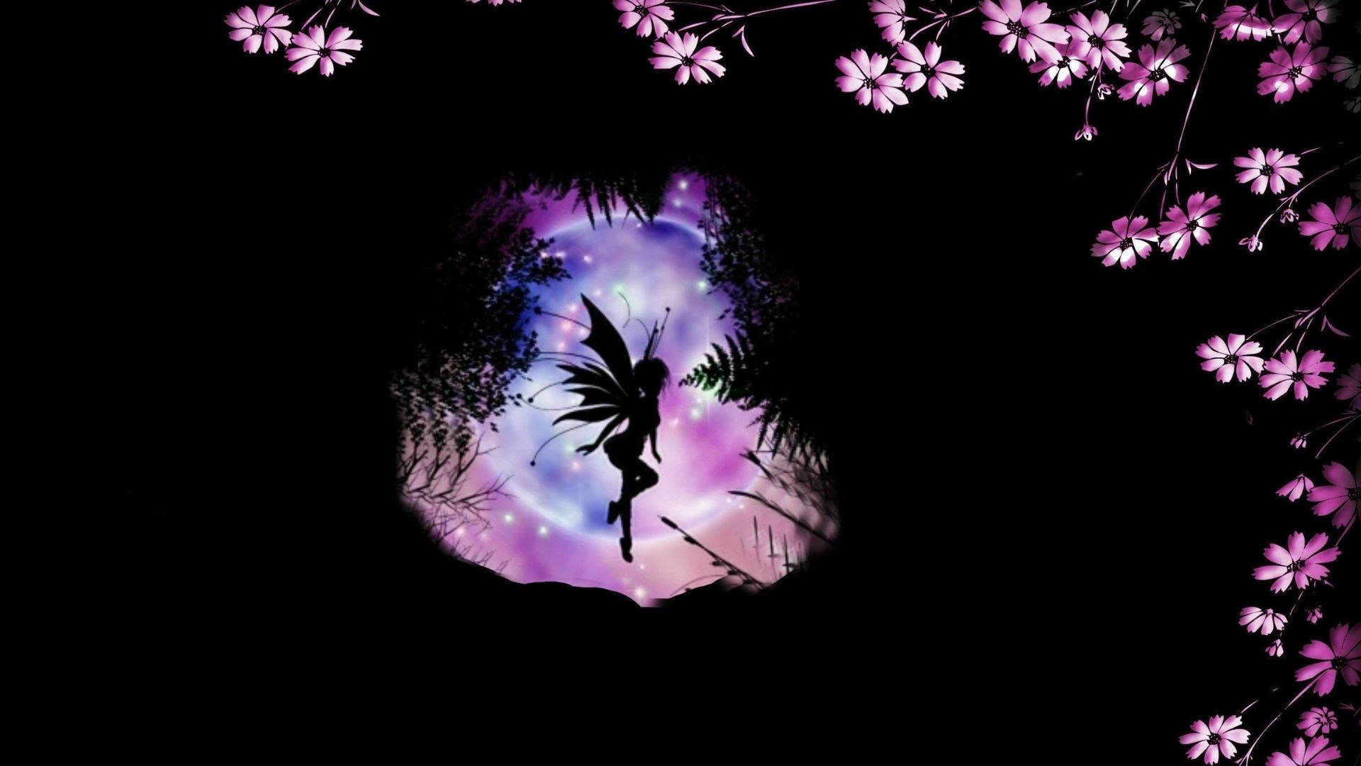 Aesthetic Fairy Silhouette Background