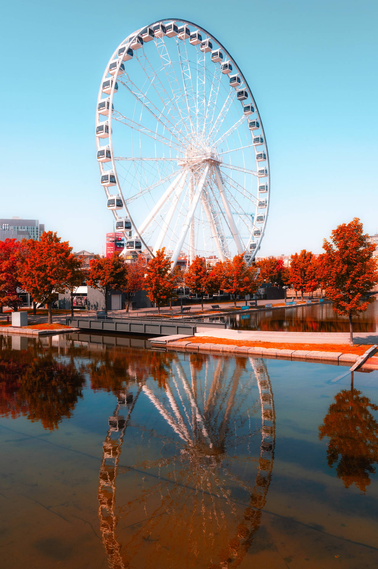 Aesthetic Fall Ferris Wheel Background